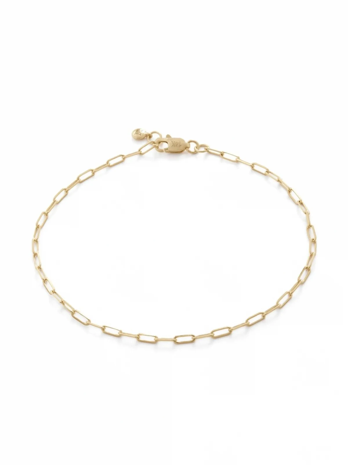 14kt yellow gold Paperclip-chain bracelet