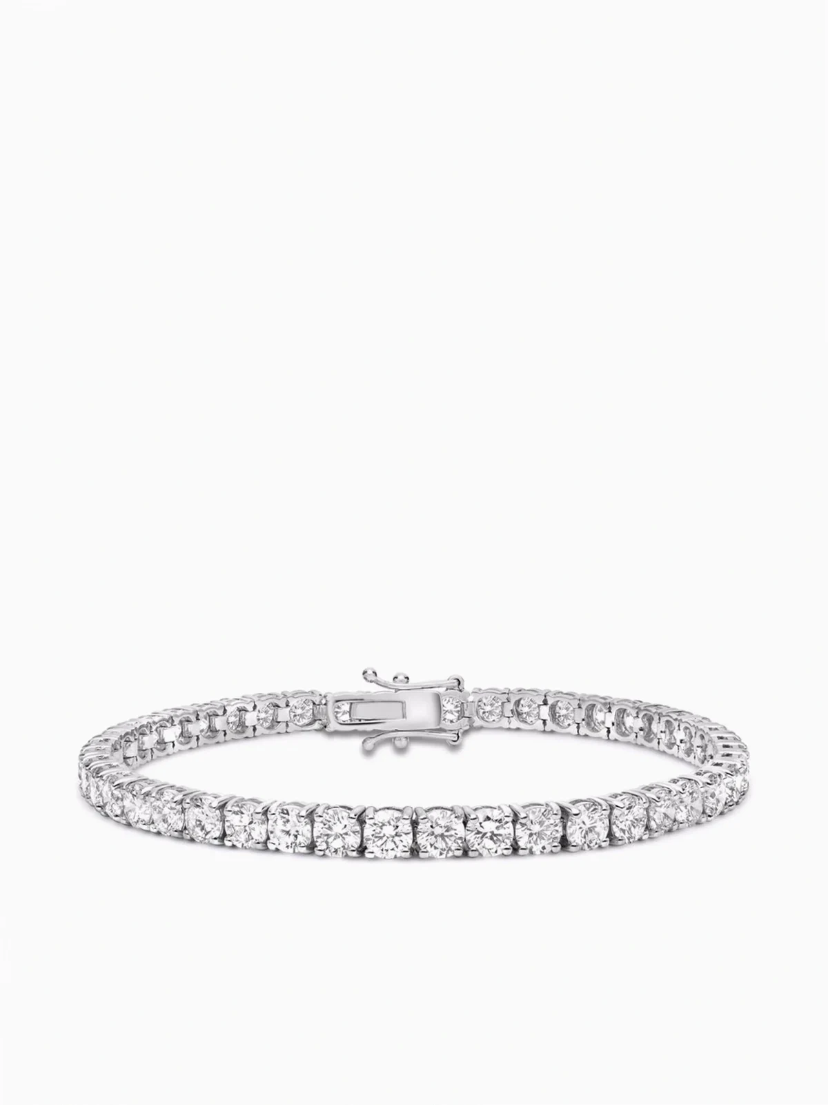 18kt white gold brilliant cut diamond line bracelet