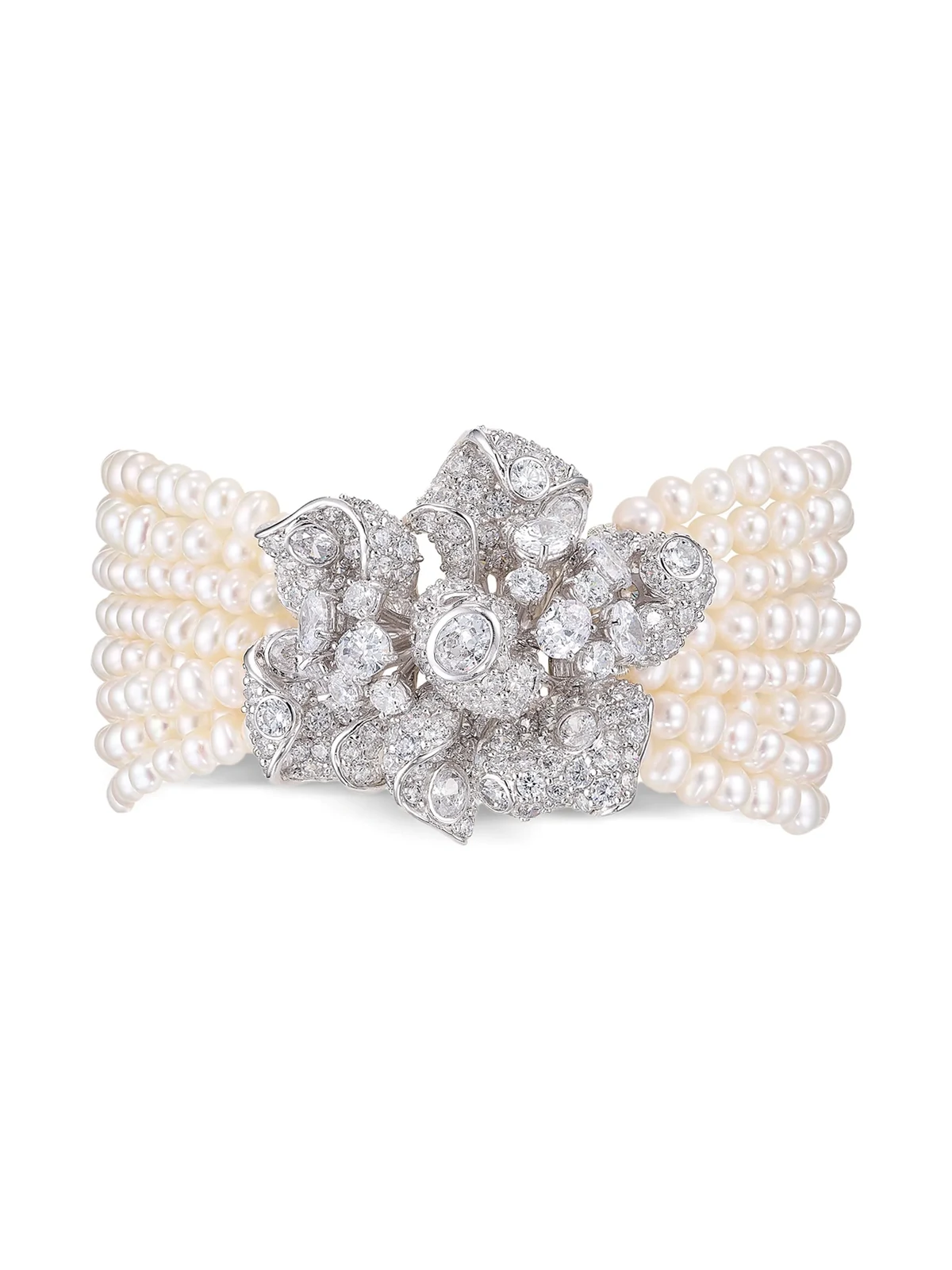 rhodium vermeil Pearl Bloomingdale bracelet