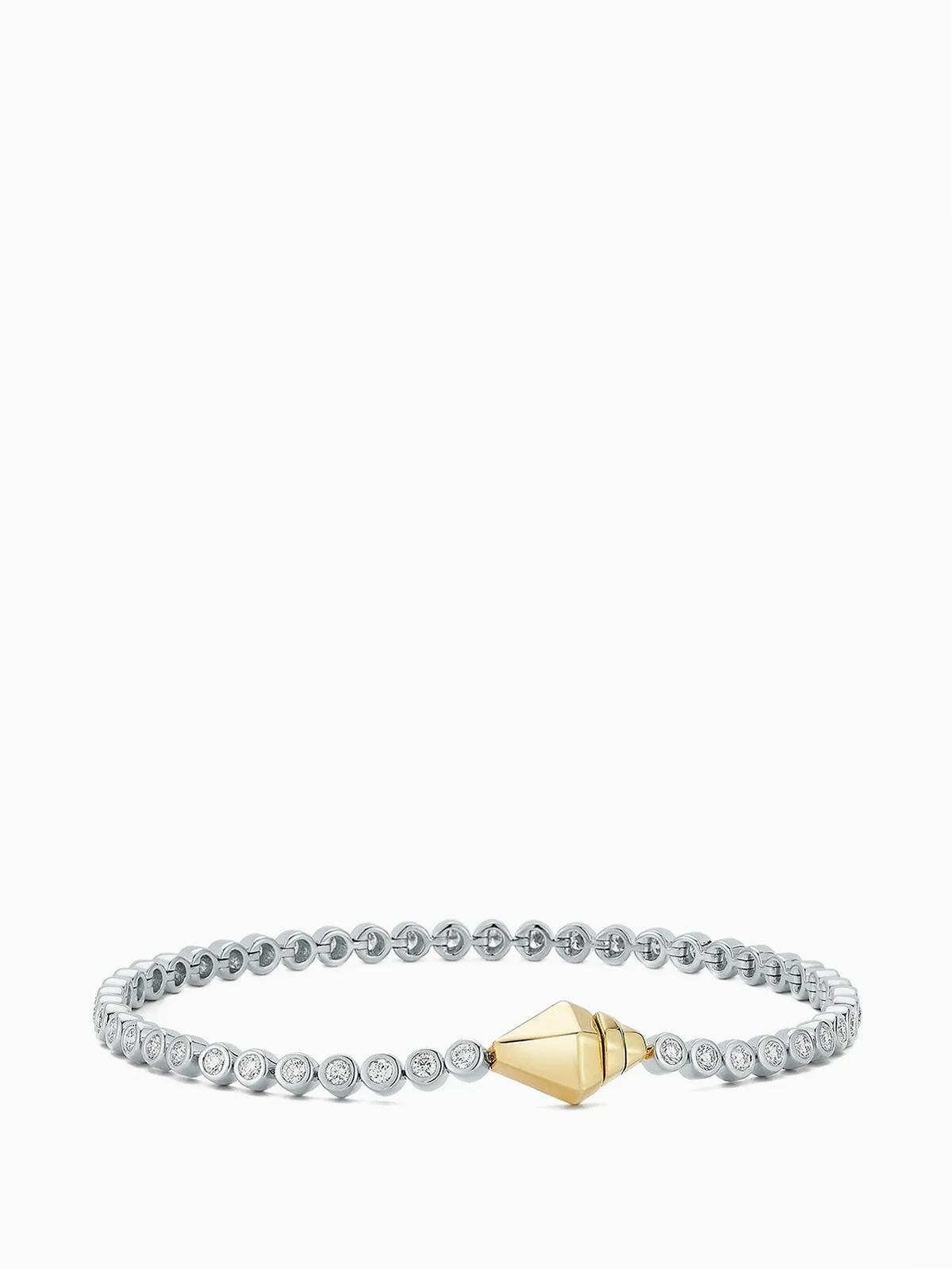 diamond-bezel classic clasp bracelet