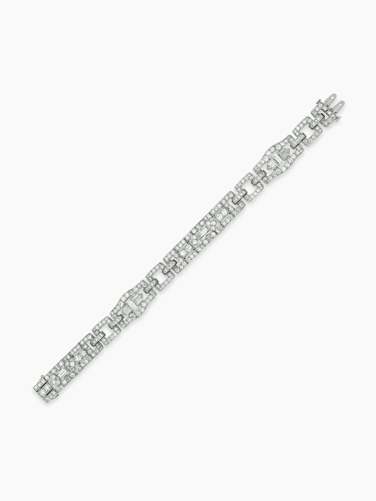 1911 - 1940 pre-owned platinum Art Deco diamond bracelet