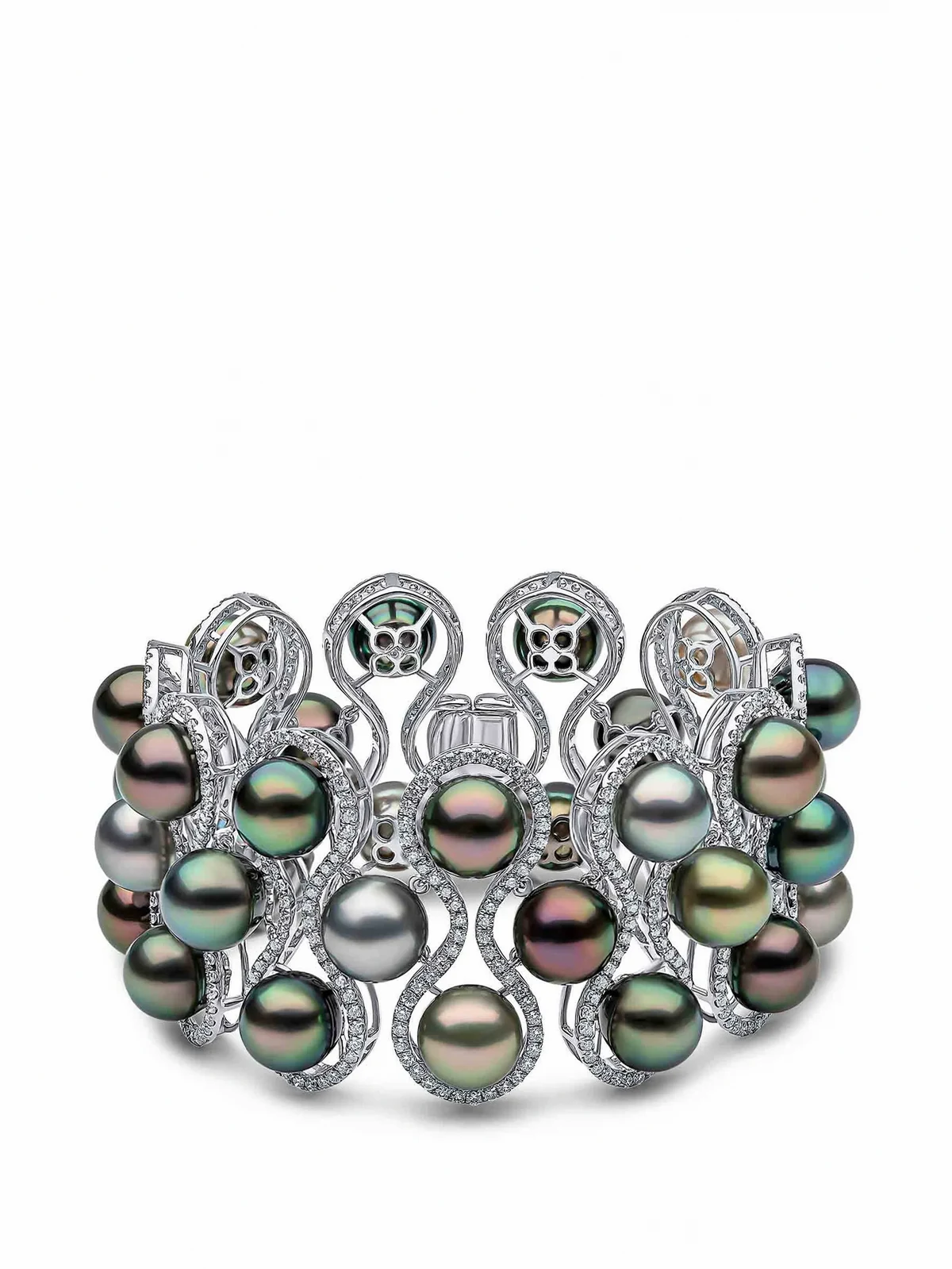 diamond tahitian pearl bracelet