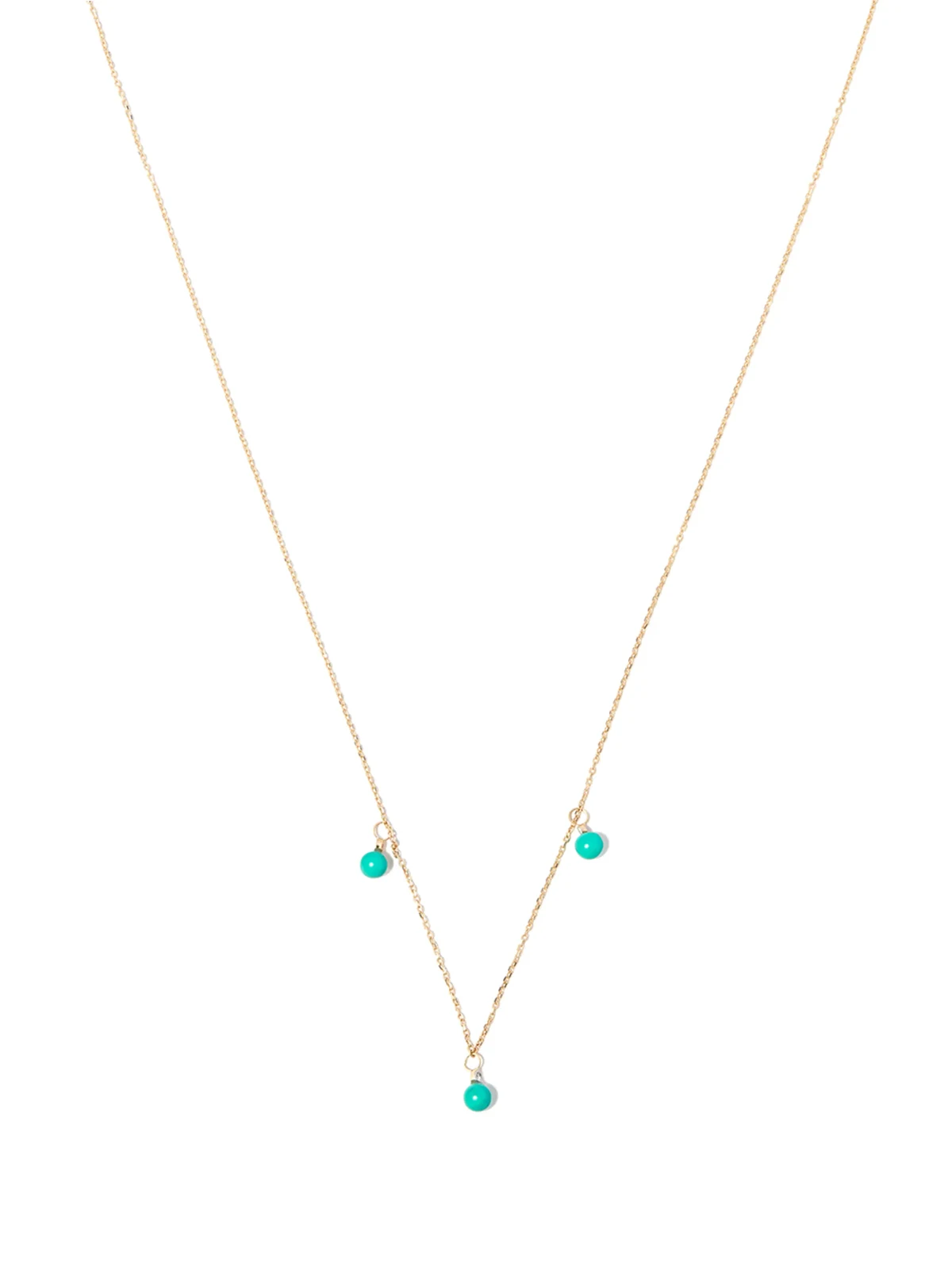 14kt Gelbgoldhalskette mit Türkis