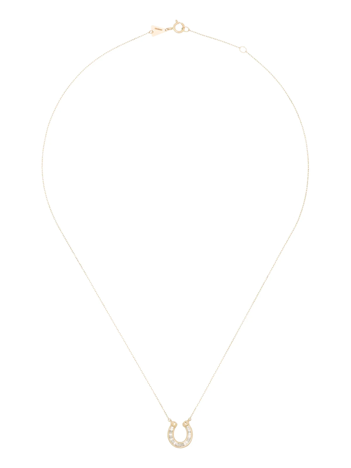 14kt Gelbgoldhalskette mit Diamant-Hufeisen