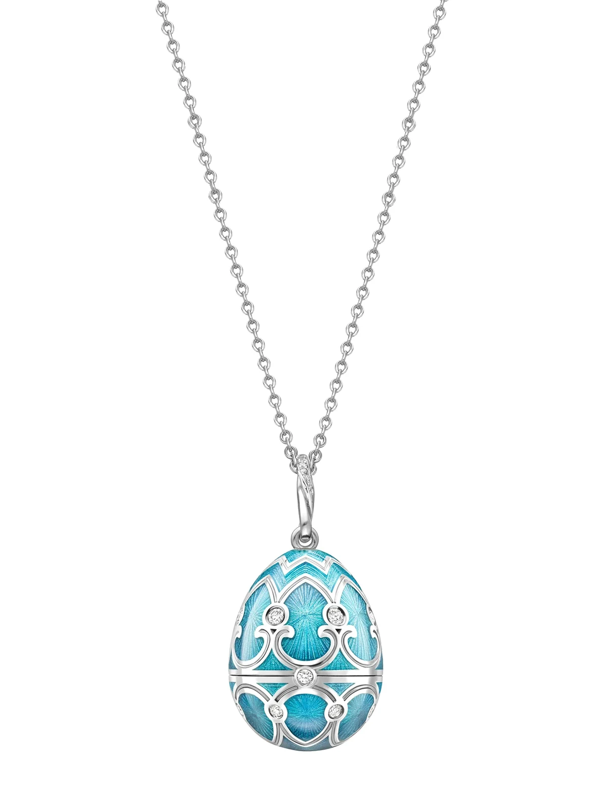 18kt white gold Heritage Snowflake Surprise Locket diamond pendant necklace