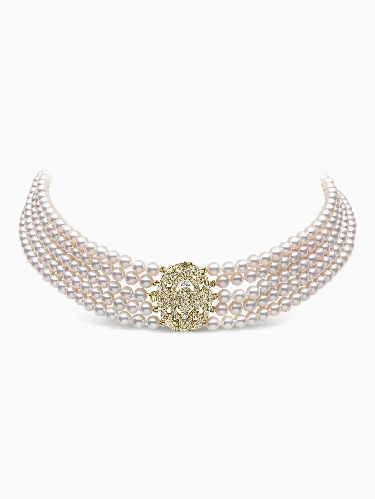 Classic Choker mit Diamanten und Perlen