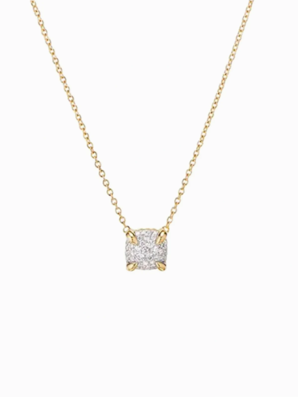 18kt Petite Chatelaine Gelbgoldhalskette mit Diamanten