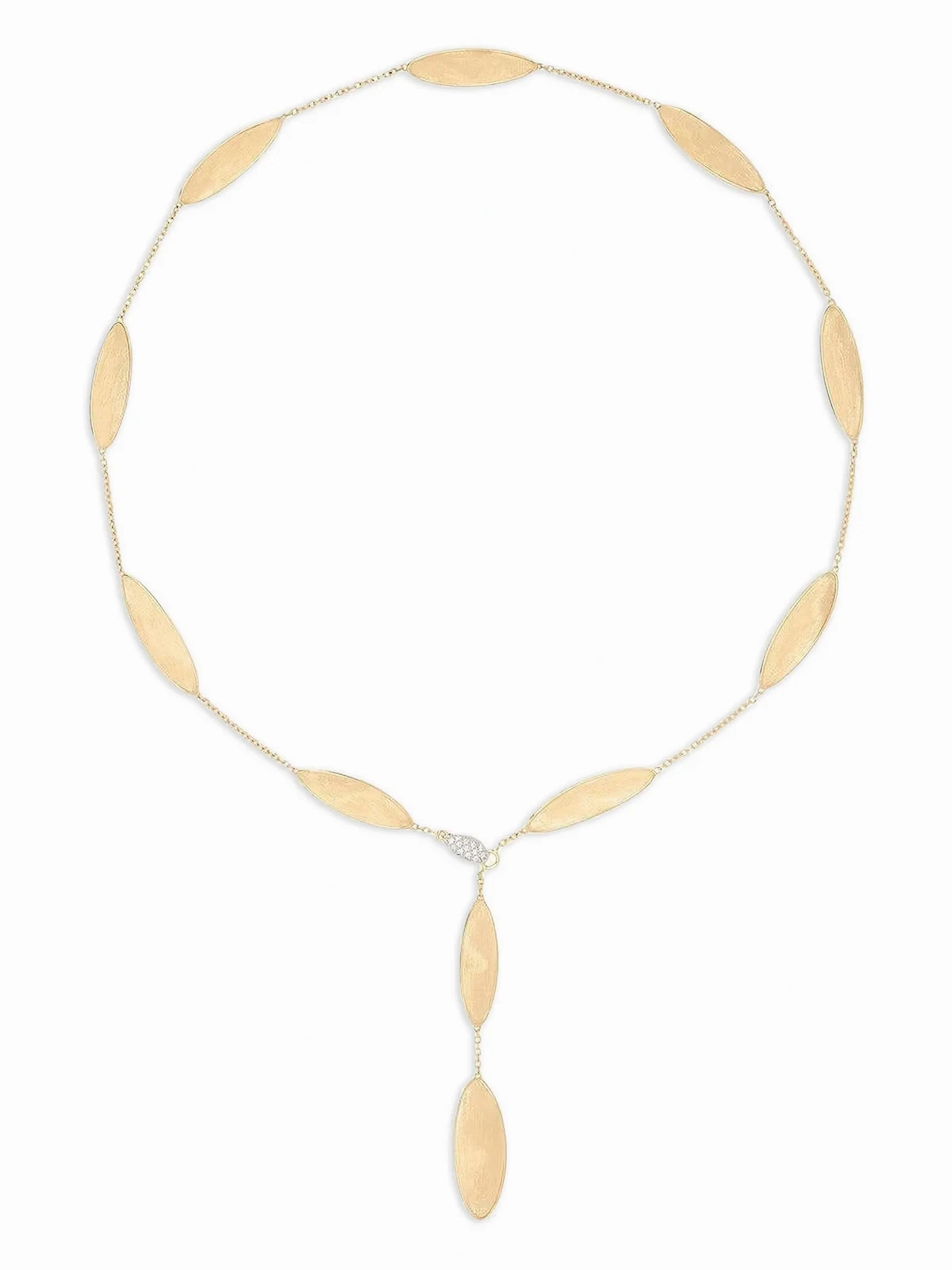 18kt Lunaria Twist Gelbgoldhalskette mit Diamanten