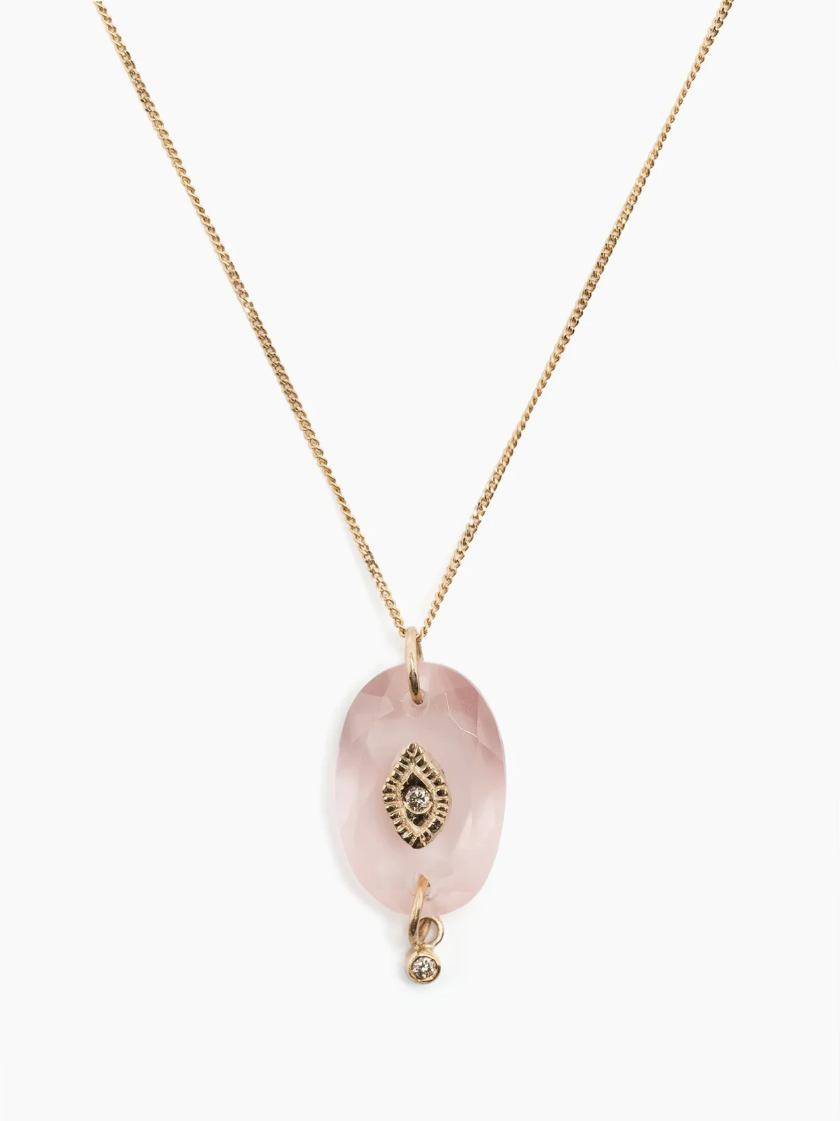 9kt Gelbgoldhalskette mit Diamanten