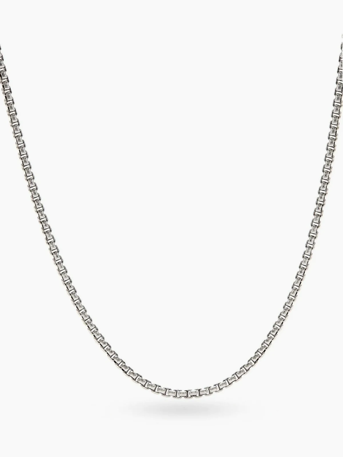 14kt Box Chain Gelbgold- und Sterlingsilberhalskette 1,7mm