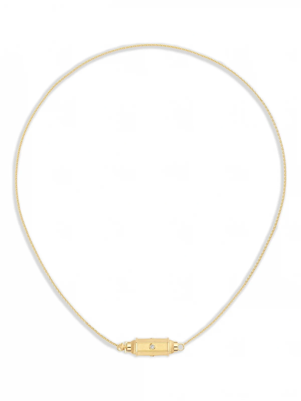 18kt Micro Coco Gelbgoldhalskette mit Diamanten