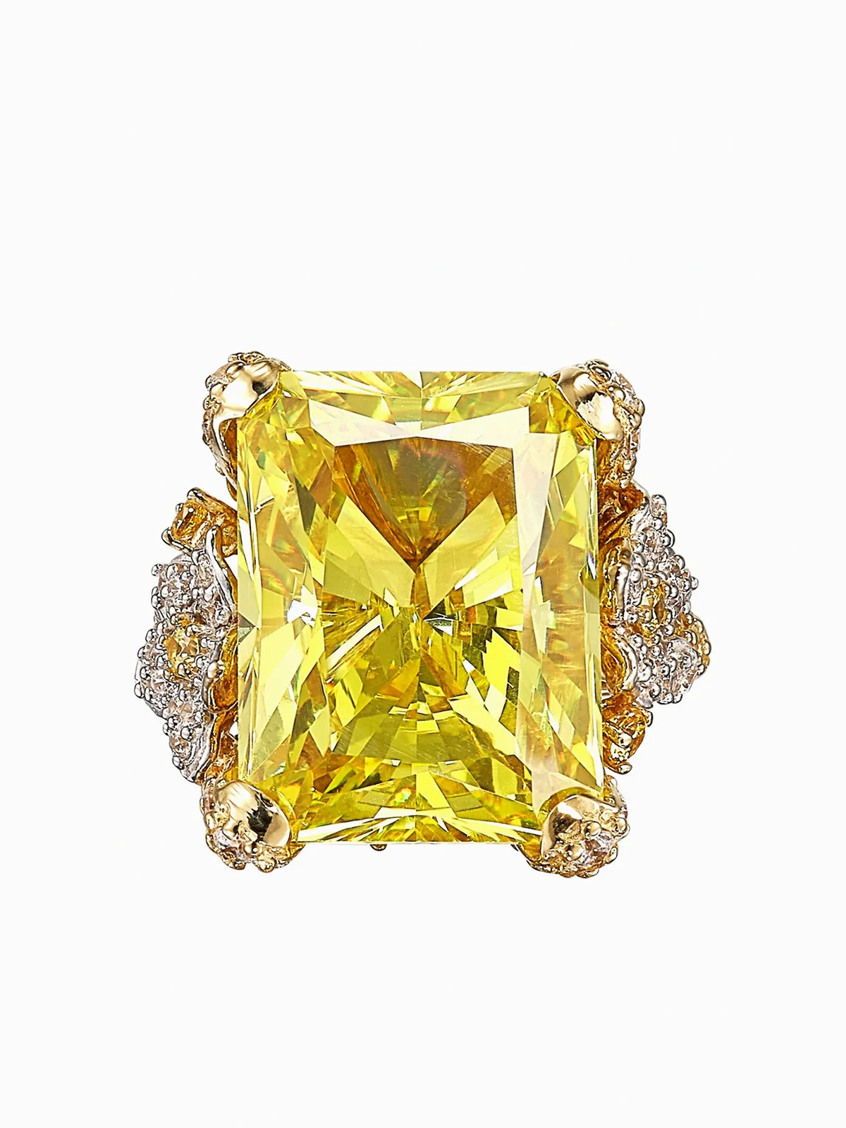 18kt gold vermeil Lemon Cinderella gemstone ring
