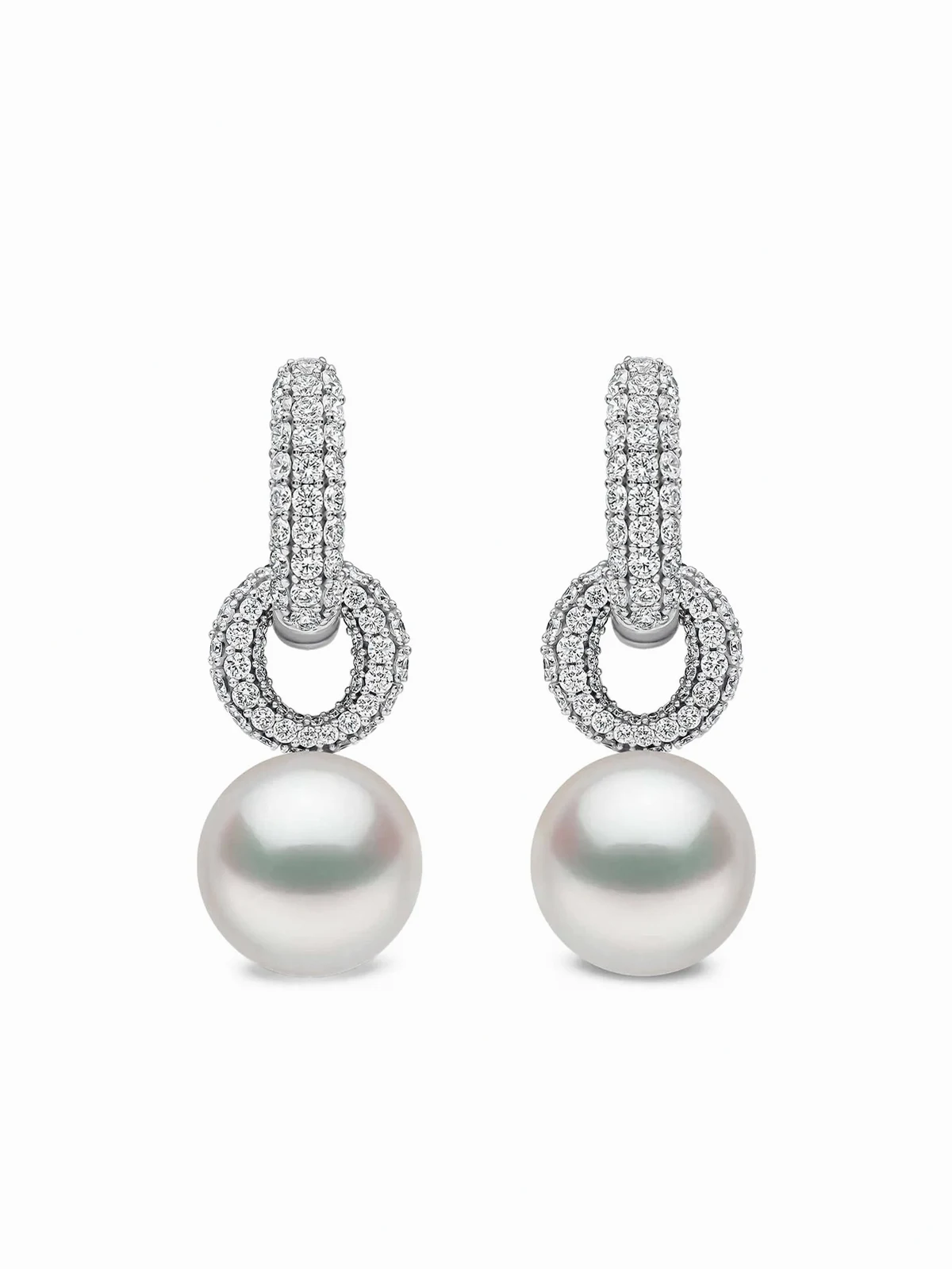 O by Yoko diamond and pearl earrings