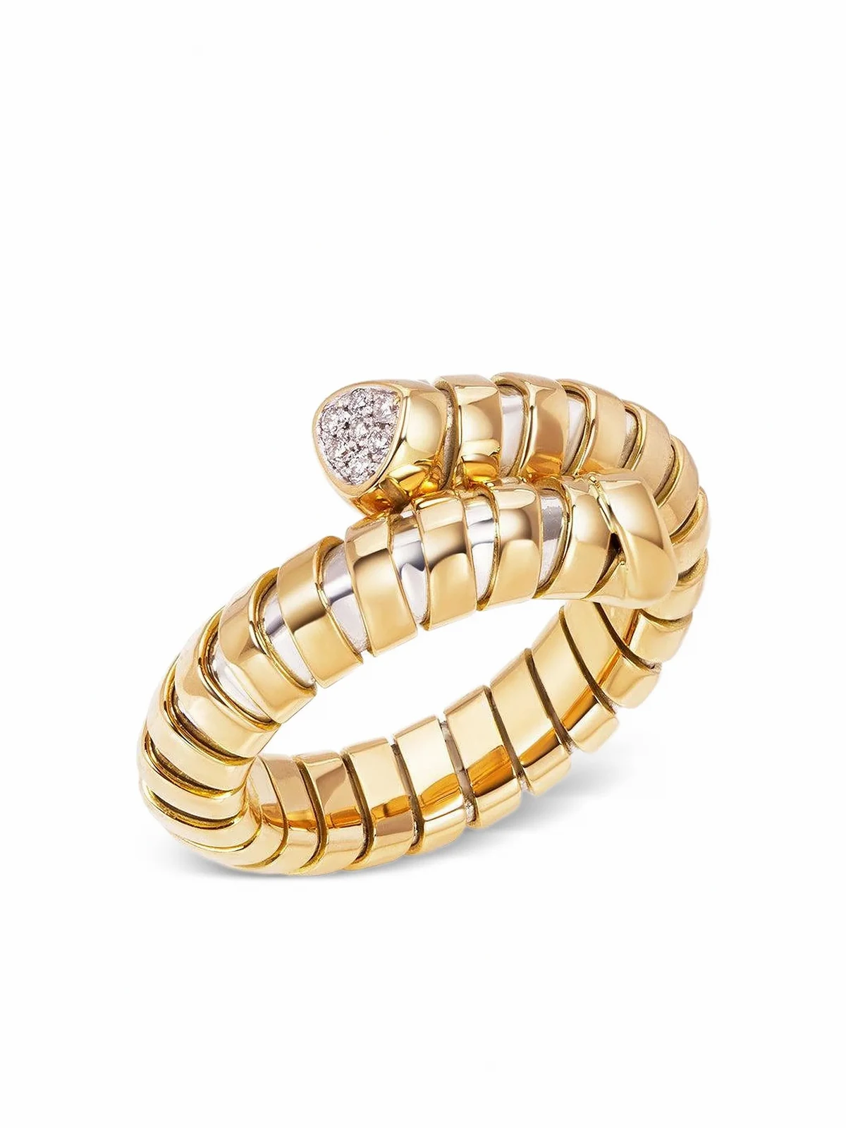 18kt Trisolona Gelbgoldring mit Diamanten