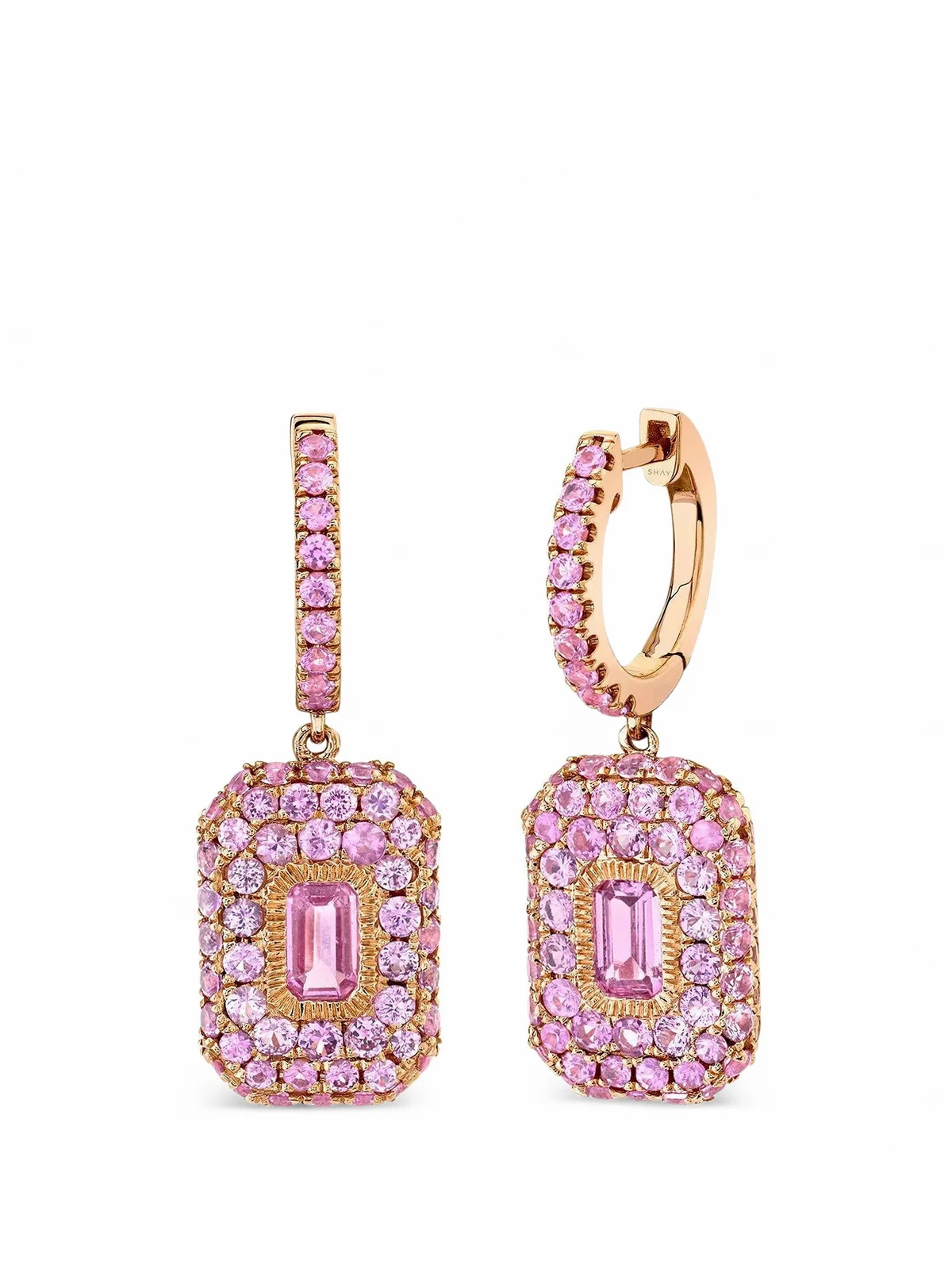 pink sapphire drop earrings
