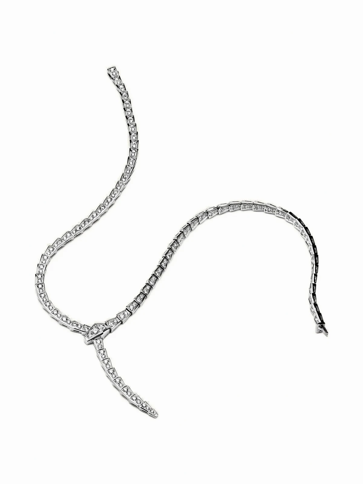 18K white gold Serpenti Viper diamond necklace