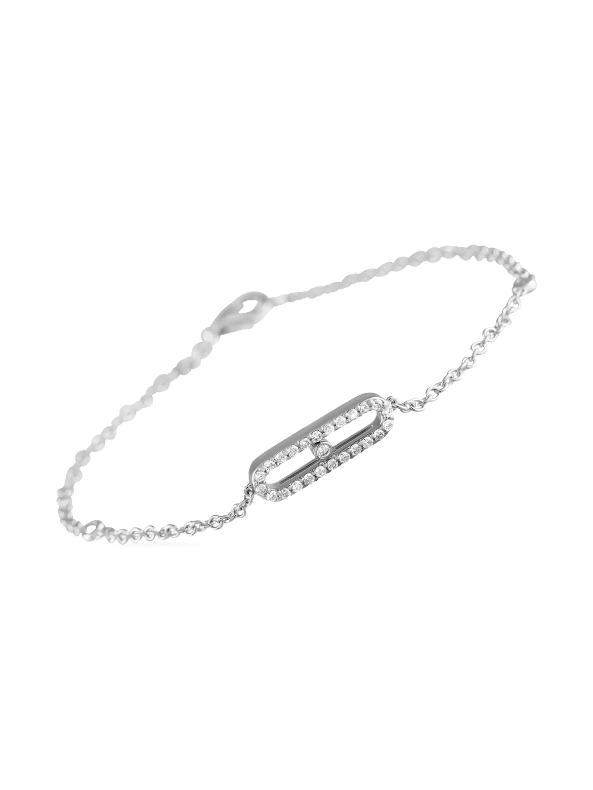 14K white gold diamond bracelet