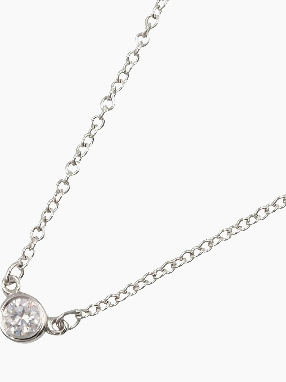 2010s By The Yard Platinhalskette mit Diamant