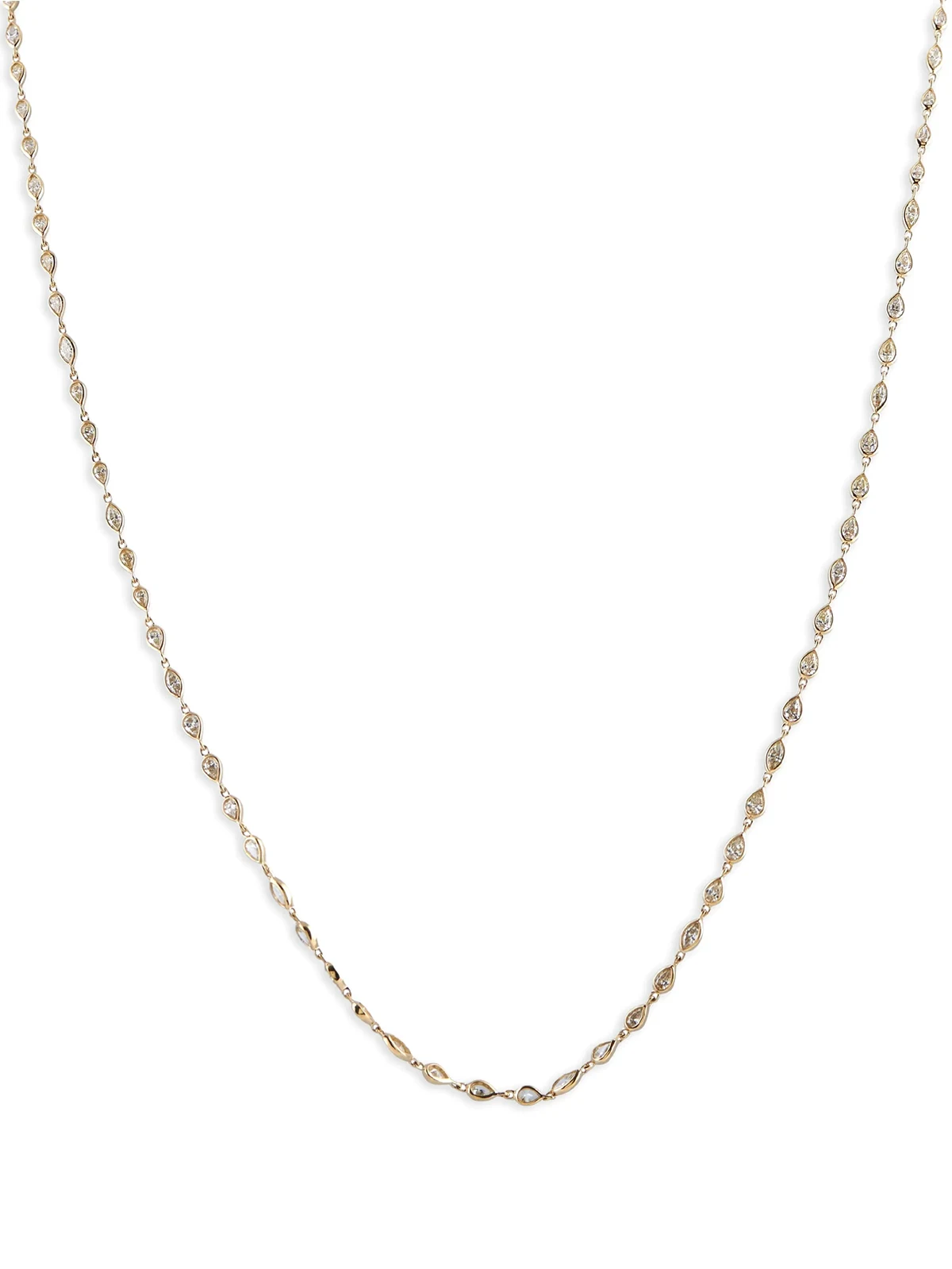 diamond teardrop-line necklace