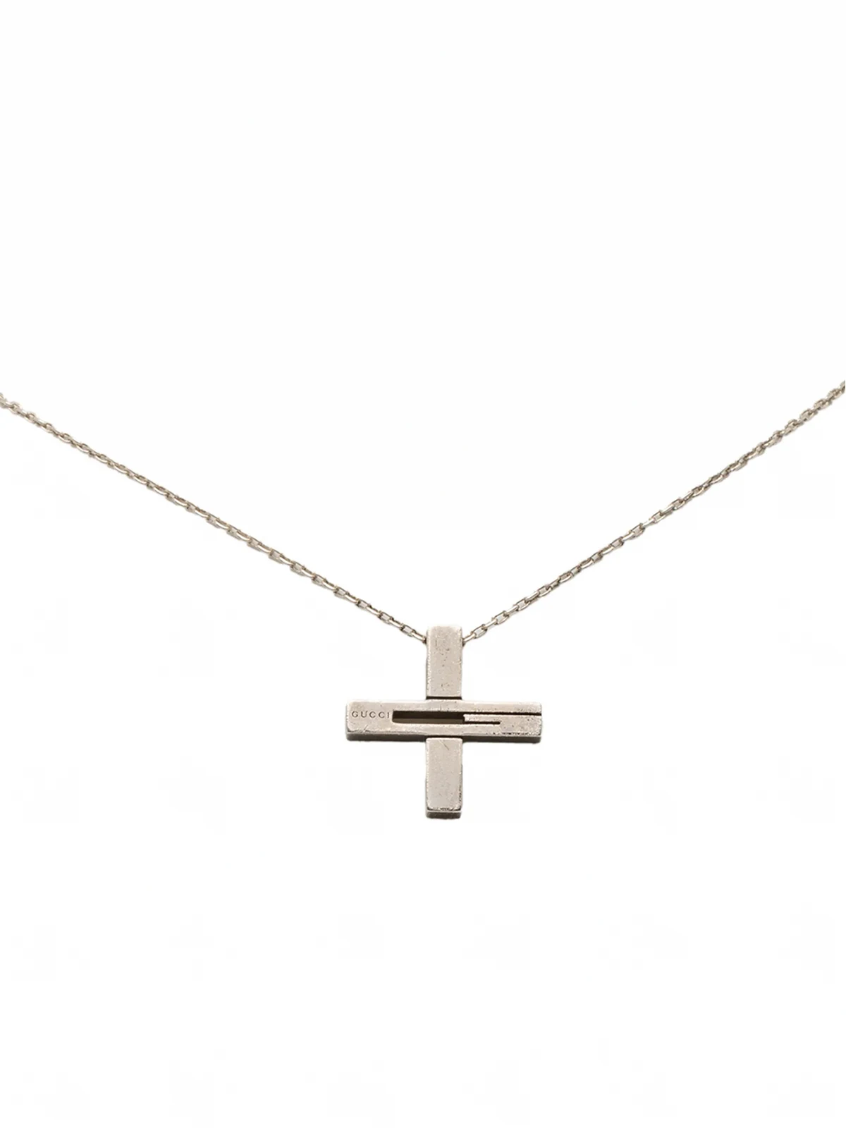 2000-2015 Sterling SIlver G Cut Out Cross Pendant Neckalce necklace