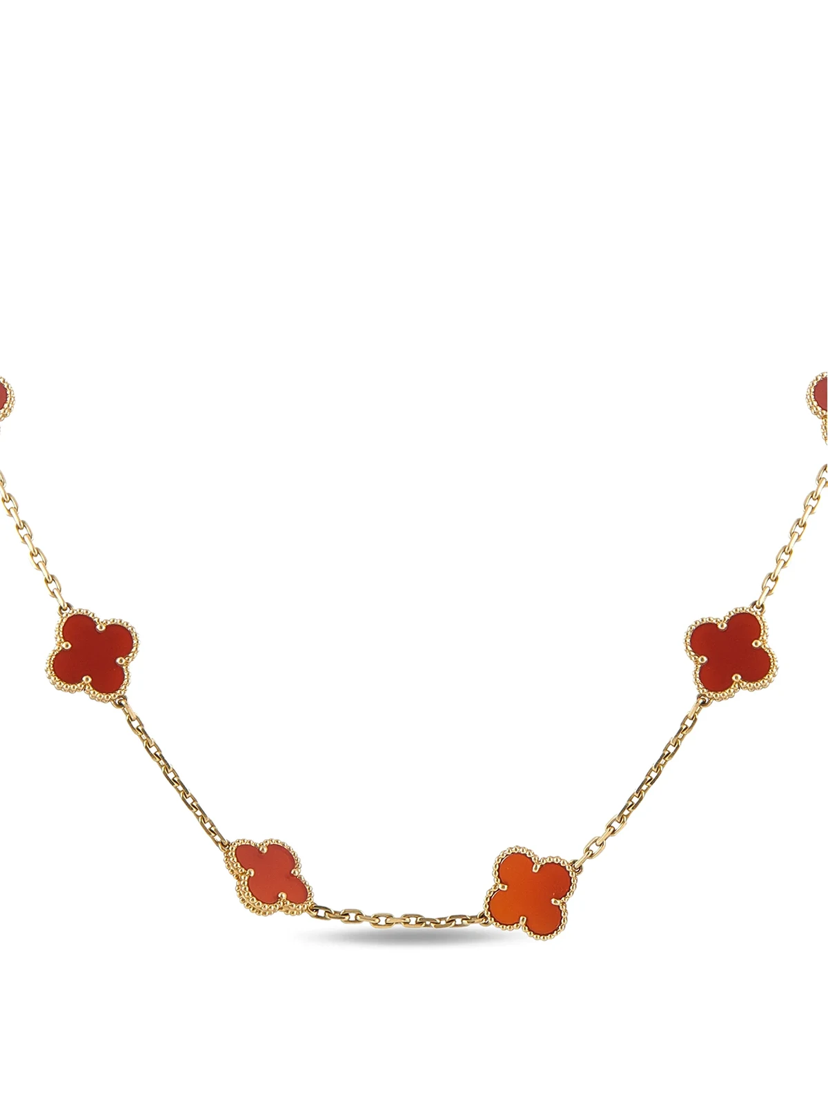 Alhambra carnelian clover 20-motif necklace