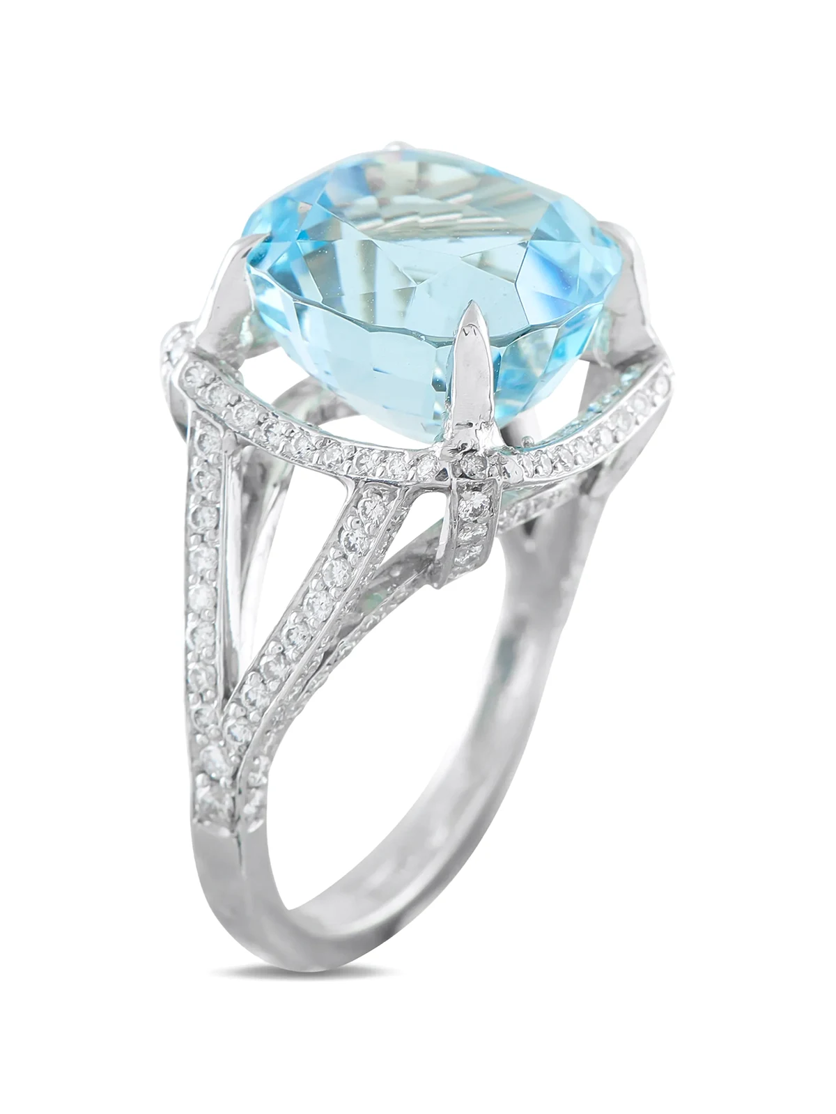 aquamarine and diamond ring