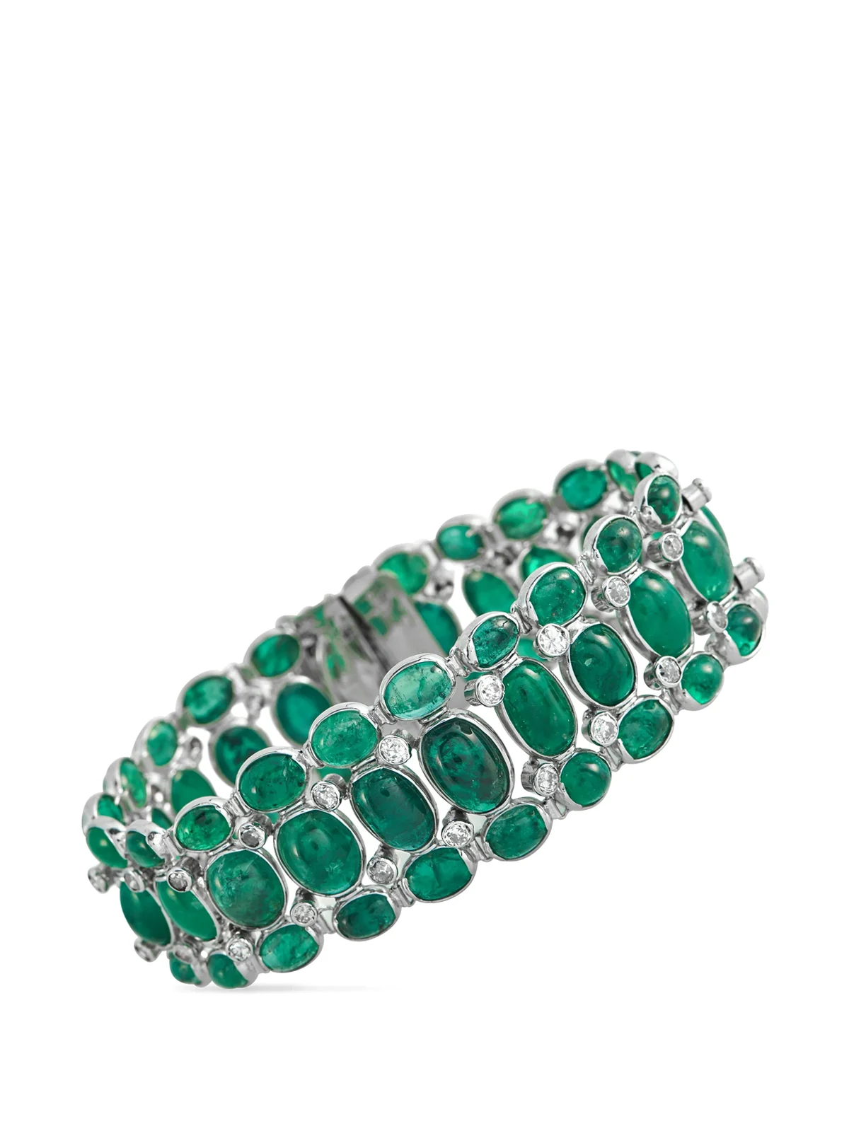 emerald and diamond embellished bracelet