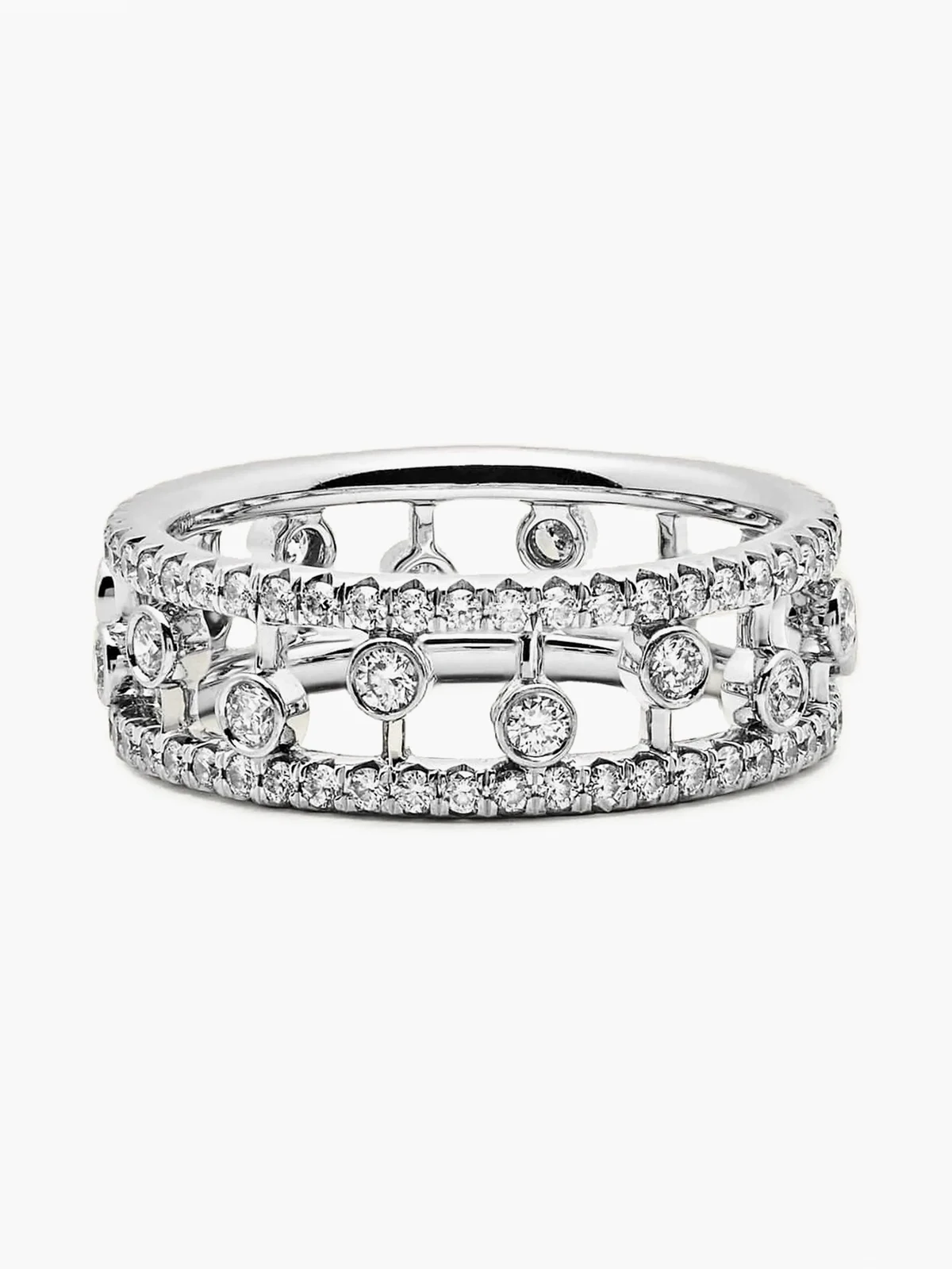 18kt Dewdrop Weißgoldring mit Diamanten