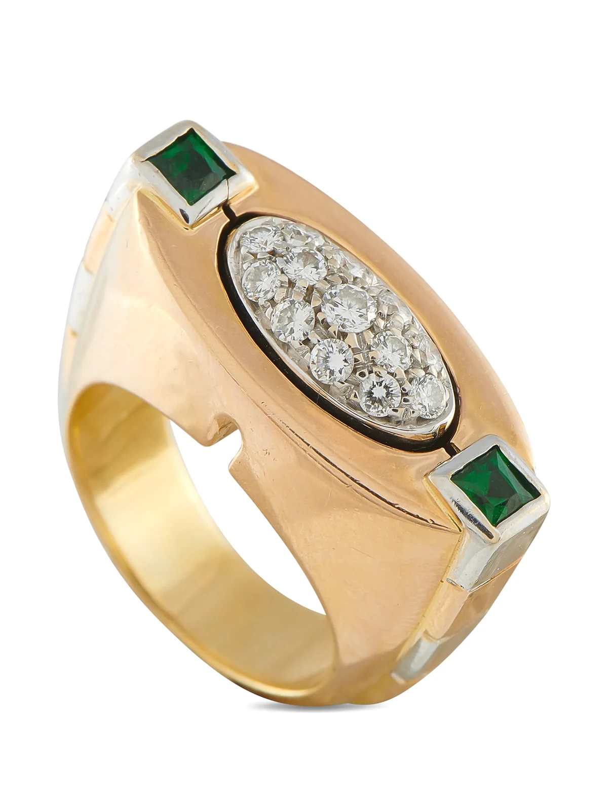 Tsavorit-Ring mit Diamant