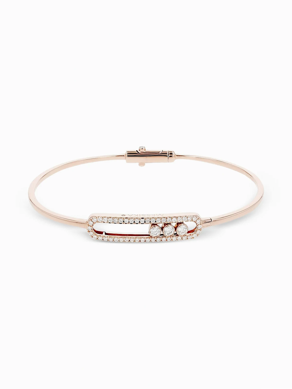2010's Move diamond pink gold bangle bracelet