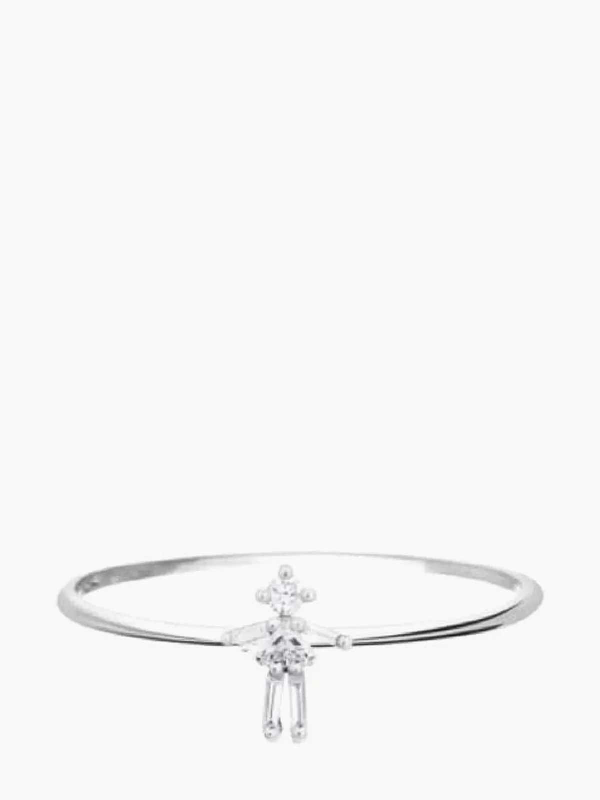 18kt Girl Weißgoldring mit Diamant