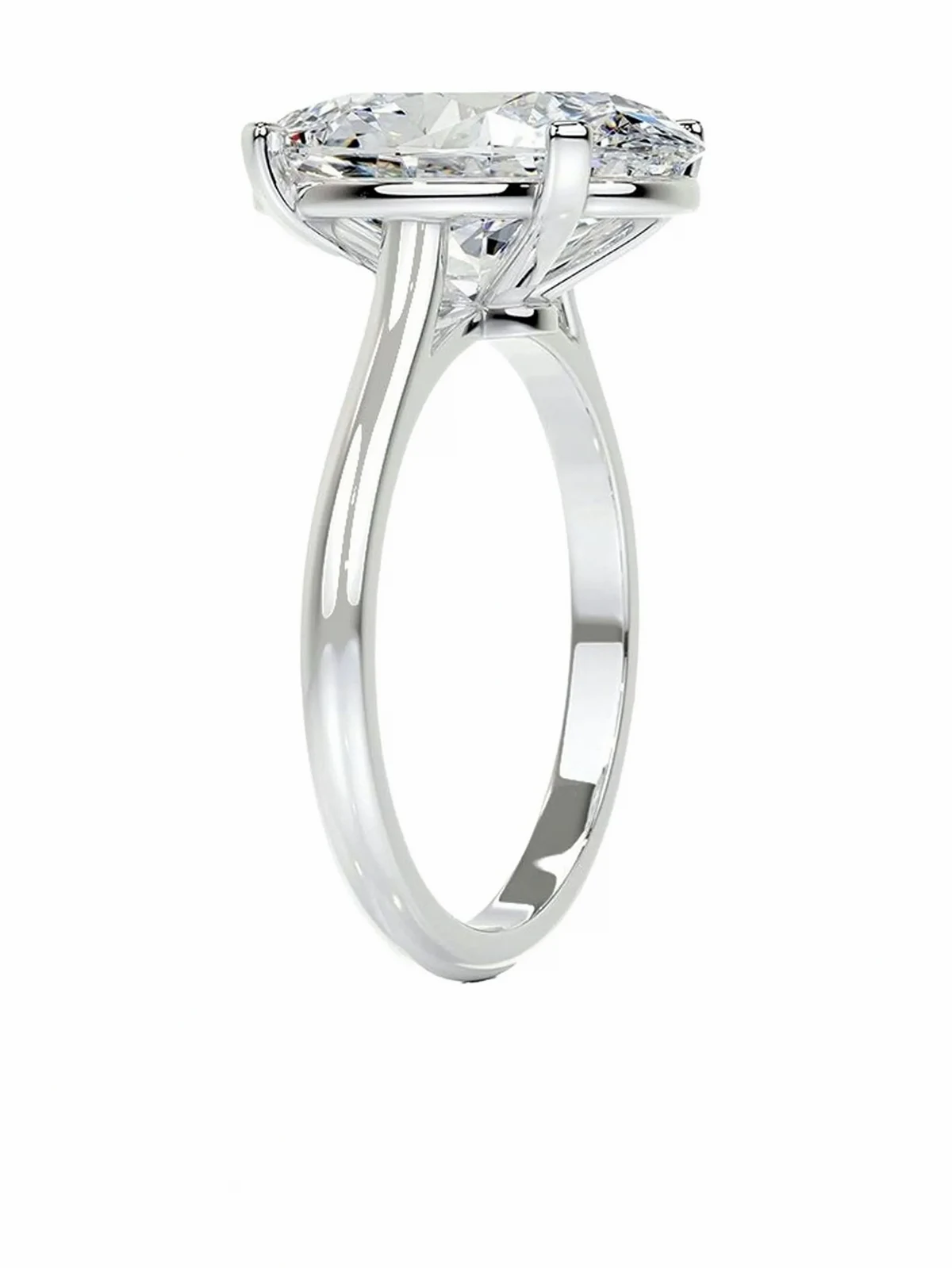 14kt Weißgoldring mit ovalem Diamanten