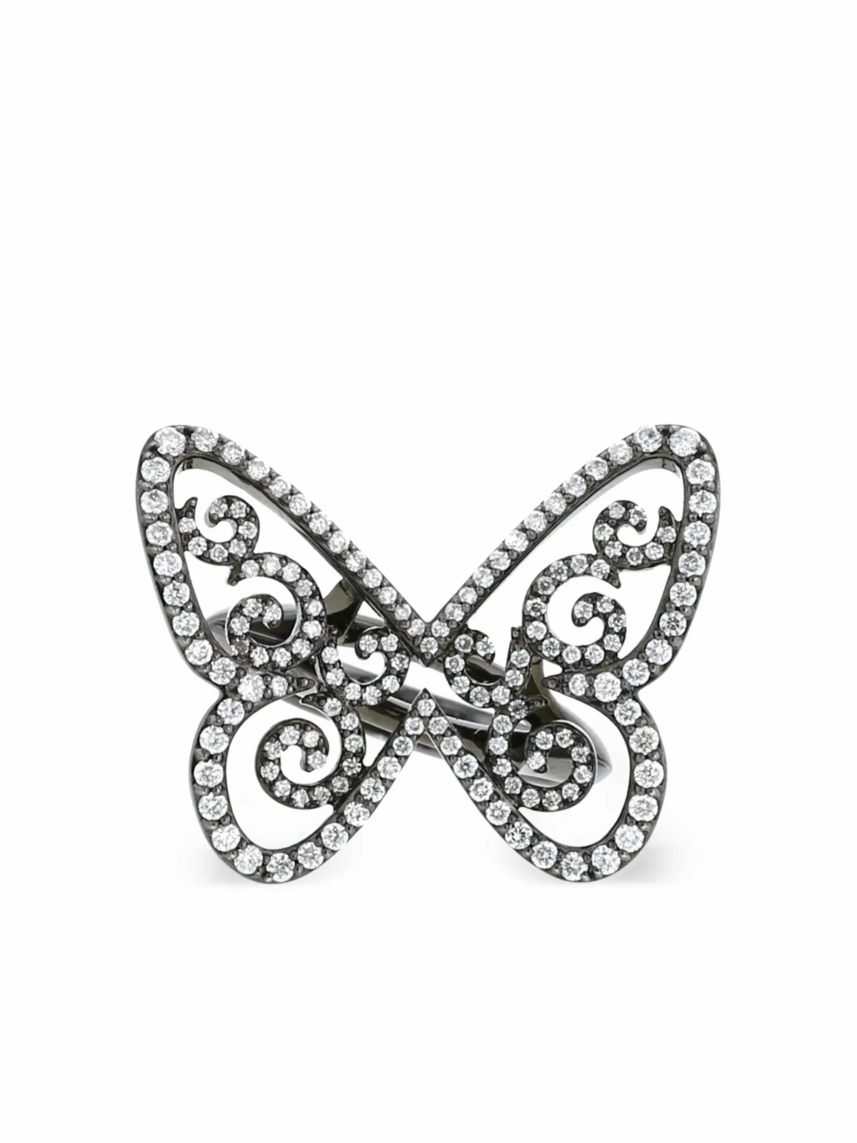 18kt Arabesque Schwarzgoldring mit Diamanten