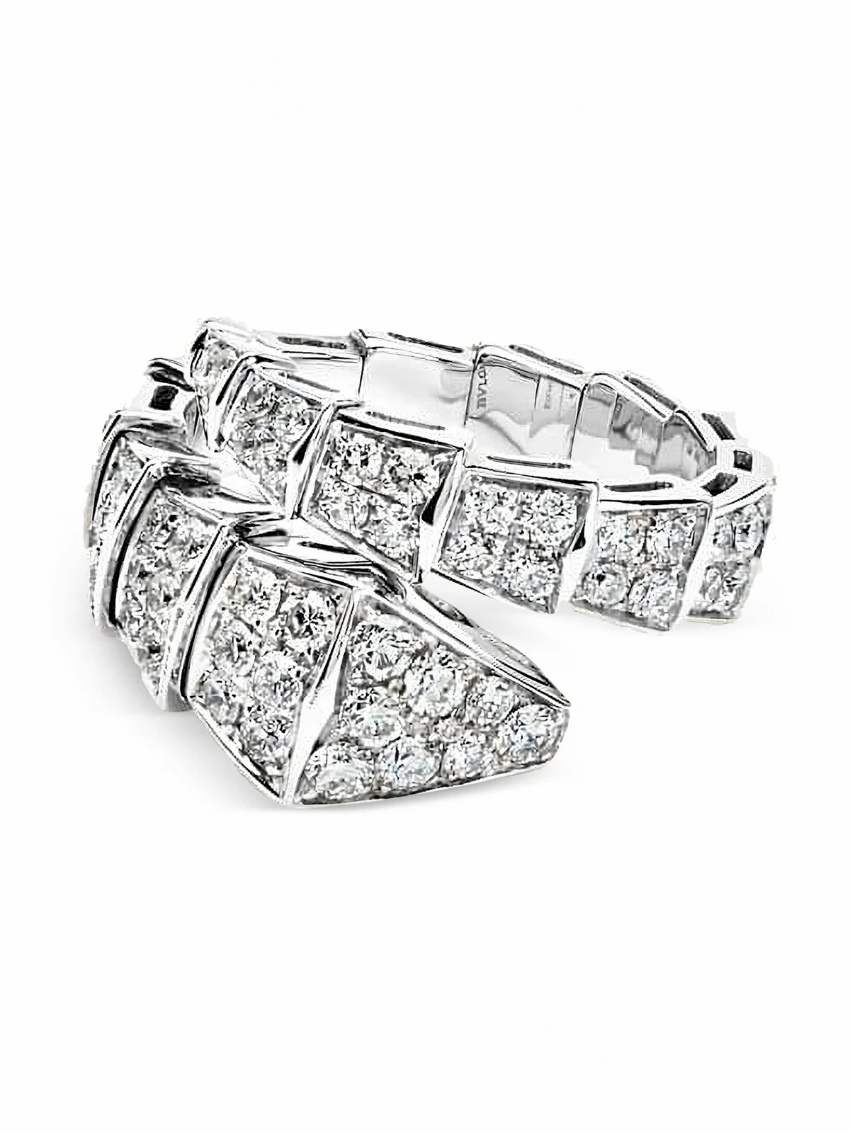 18kt Serpenti Viper Weißgoldring mit Diamanten