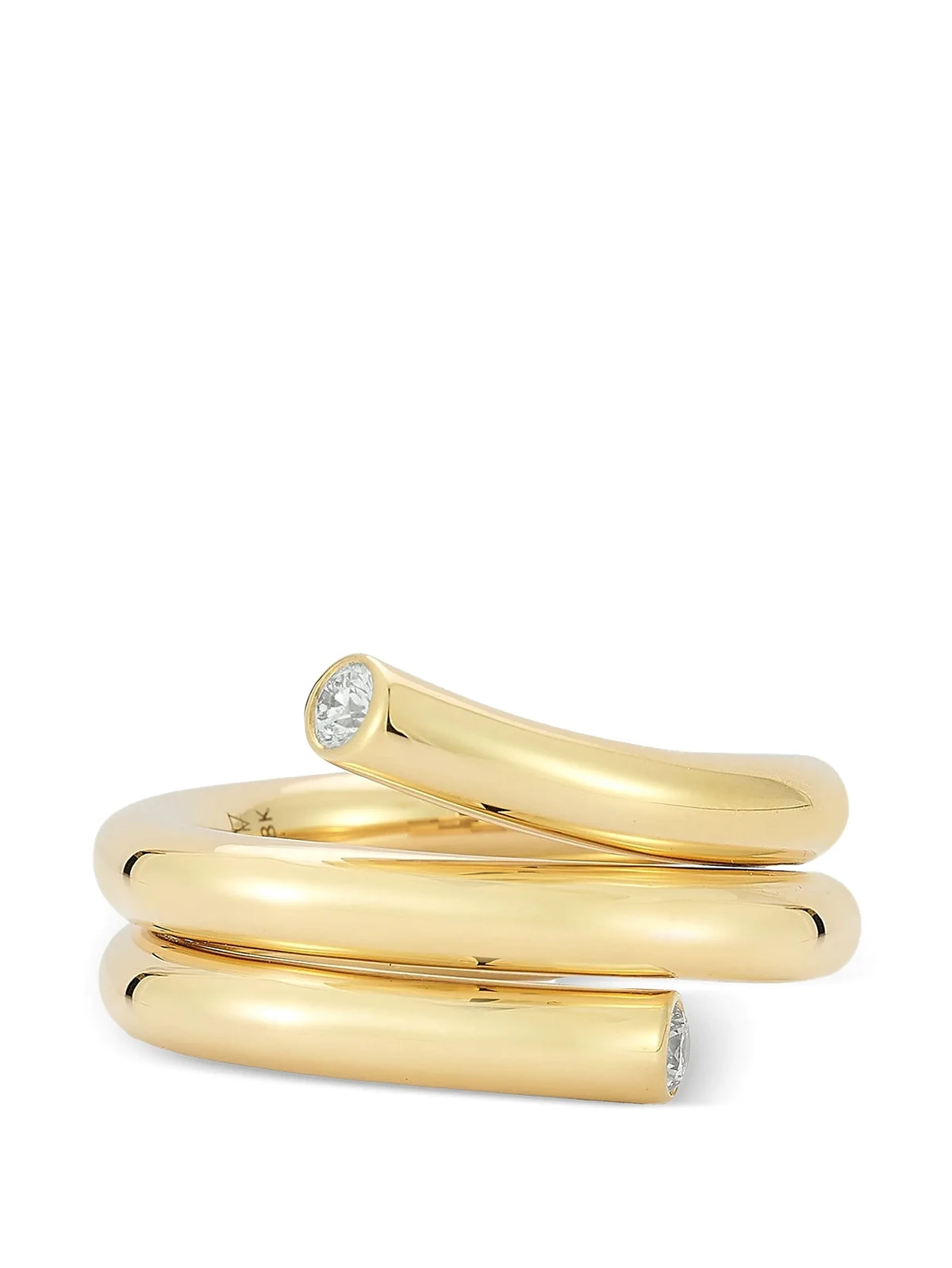 End Double Row Thoby Spiral diamond ring