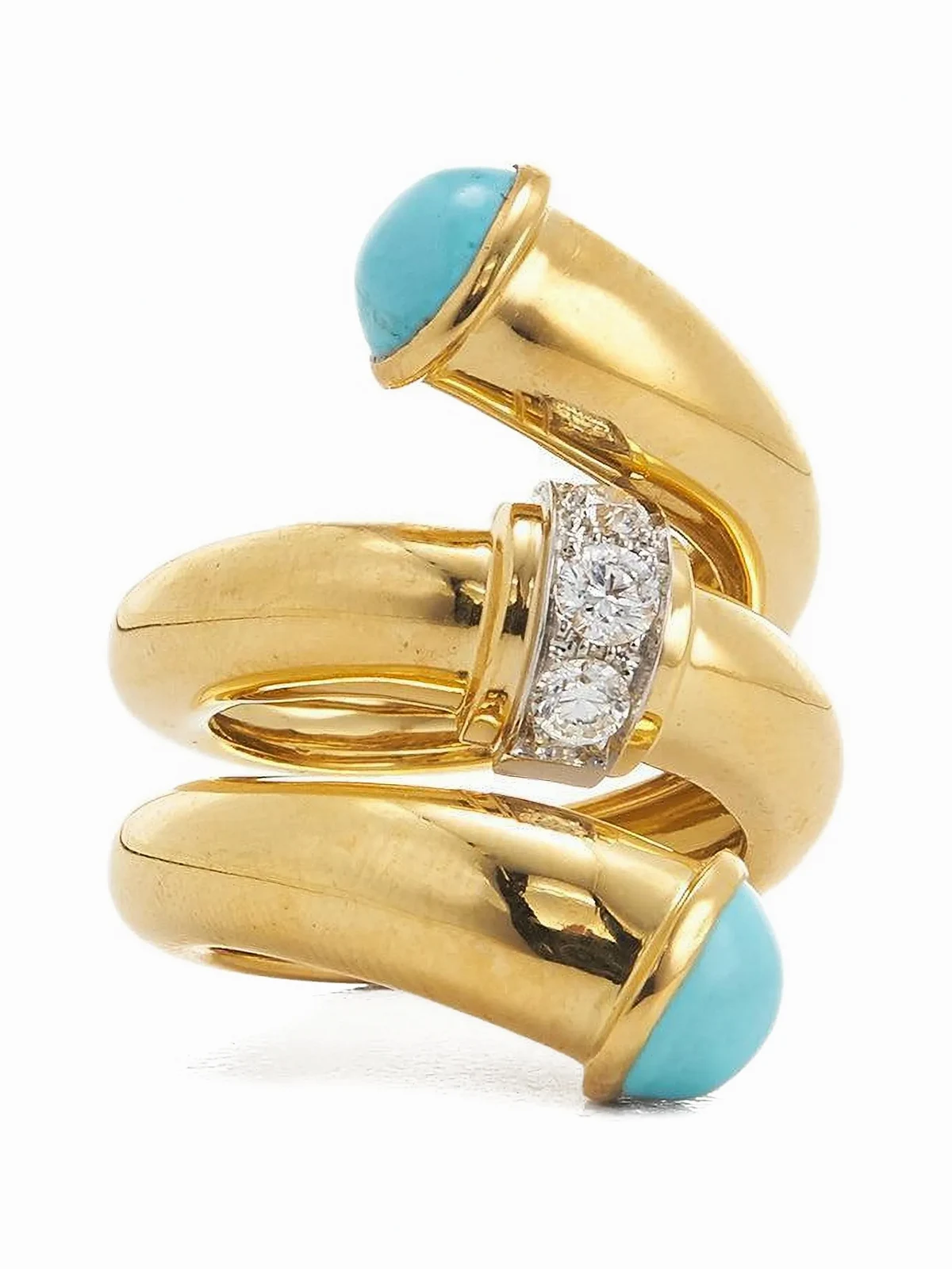 turquoise and diamond pipe ring