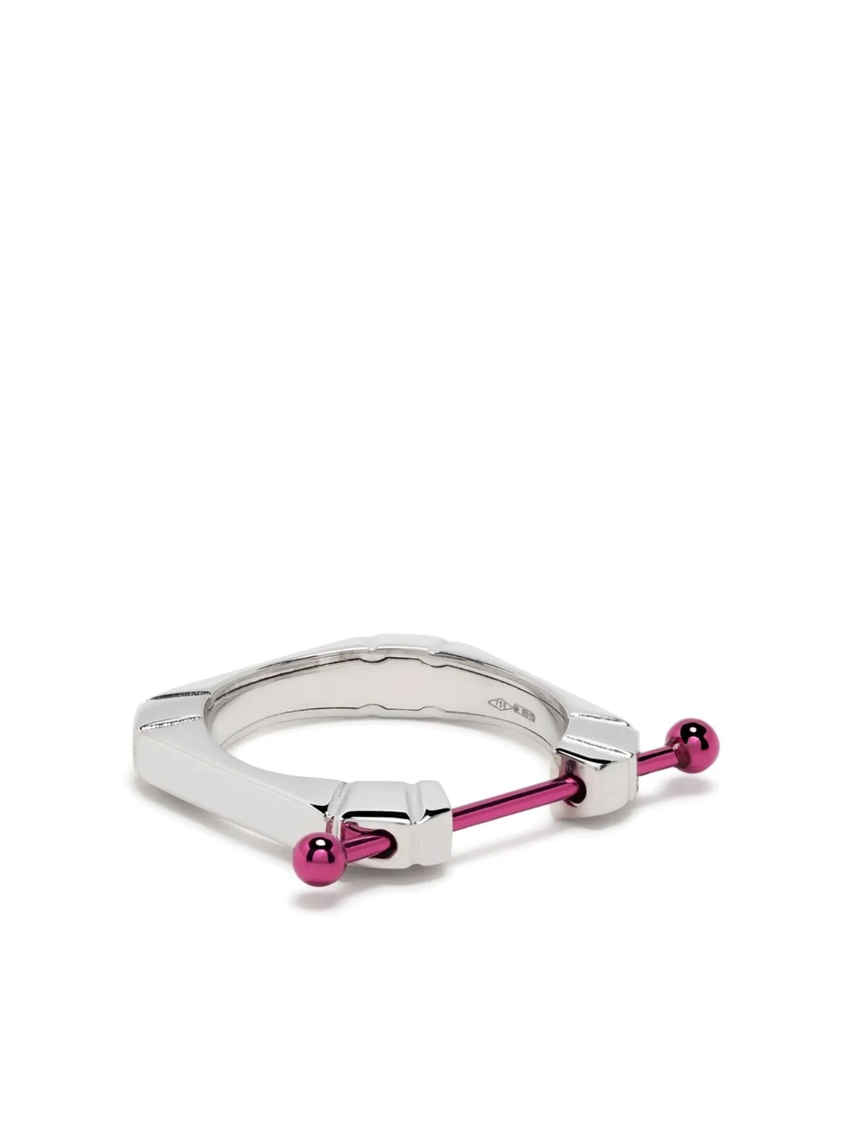 18kt Square Hug Weißgoldring