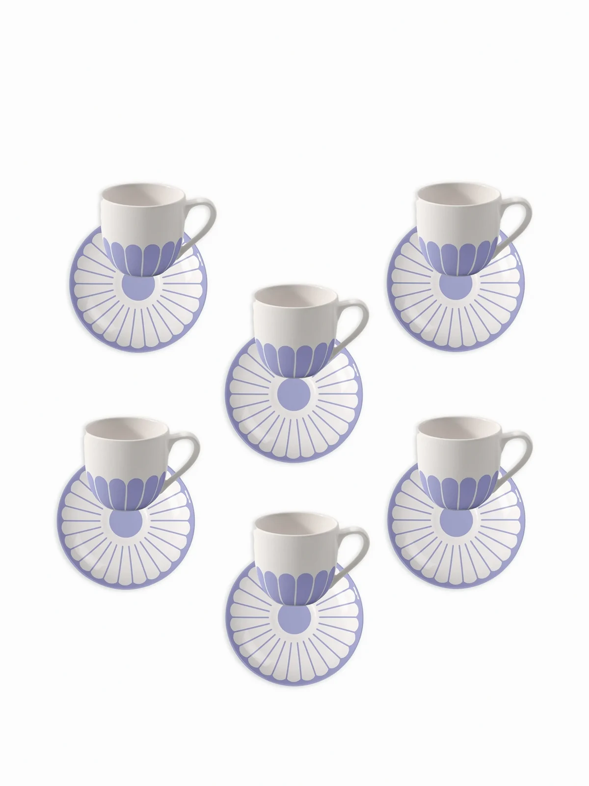 flower-pattern teacup set