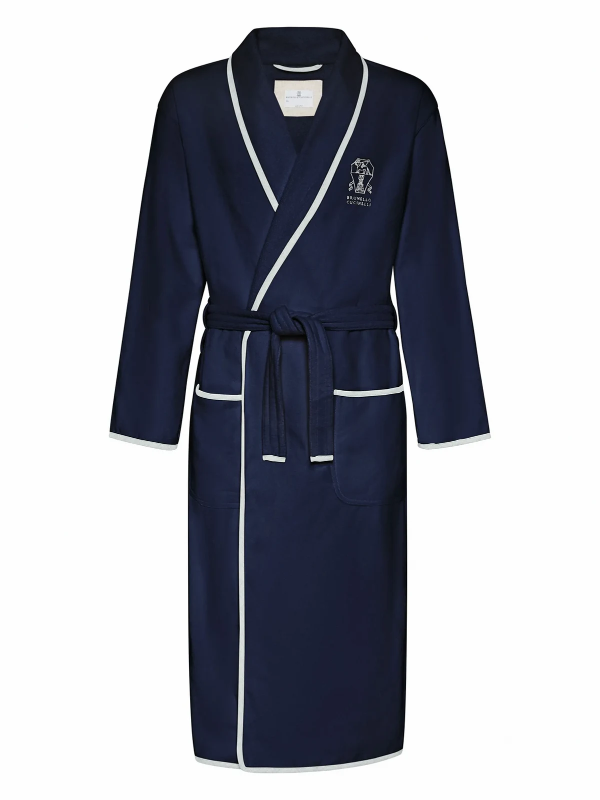 logo-embroidered bathrobe