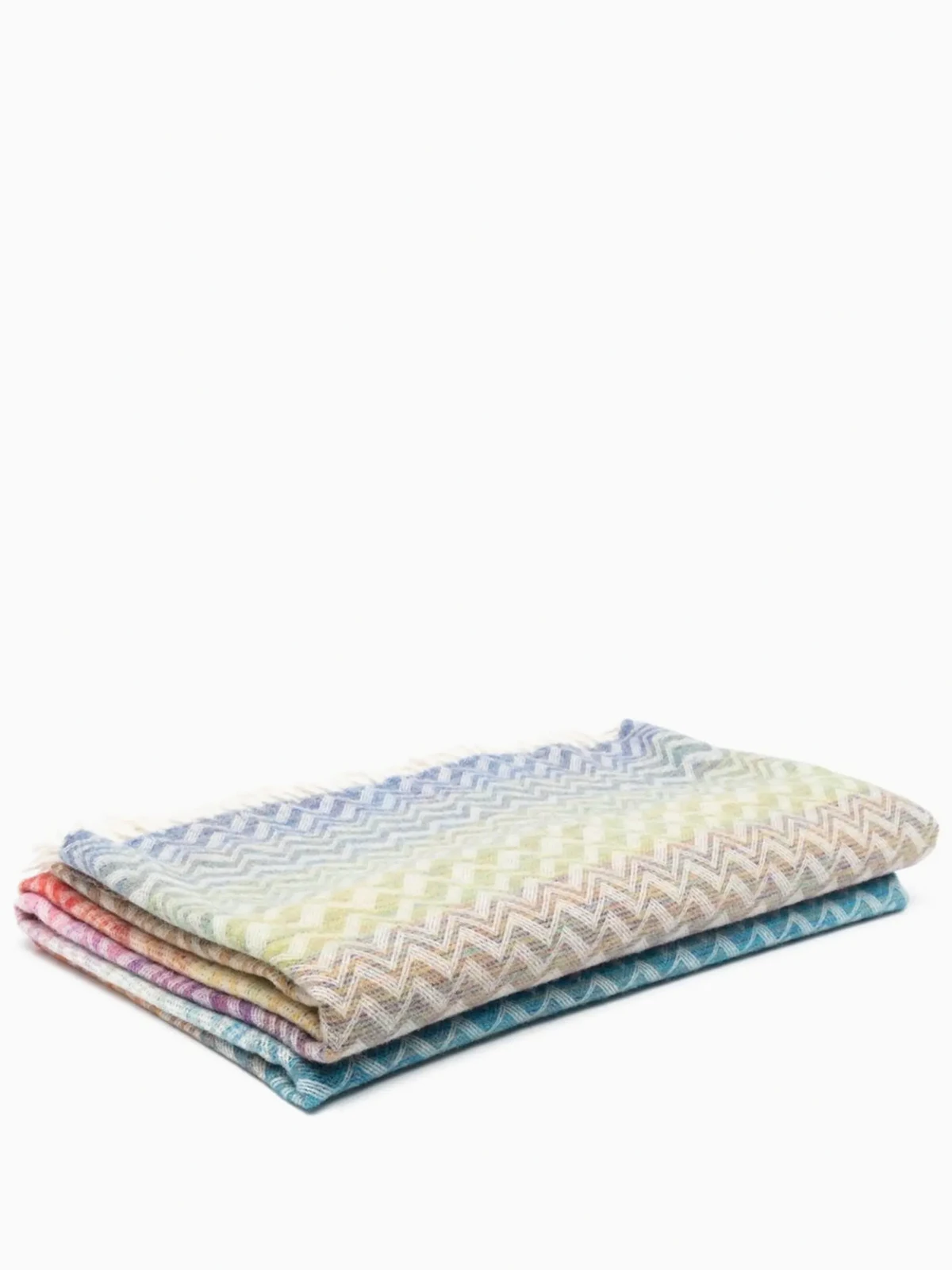 zigzag-pattern fringed throw