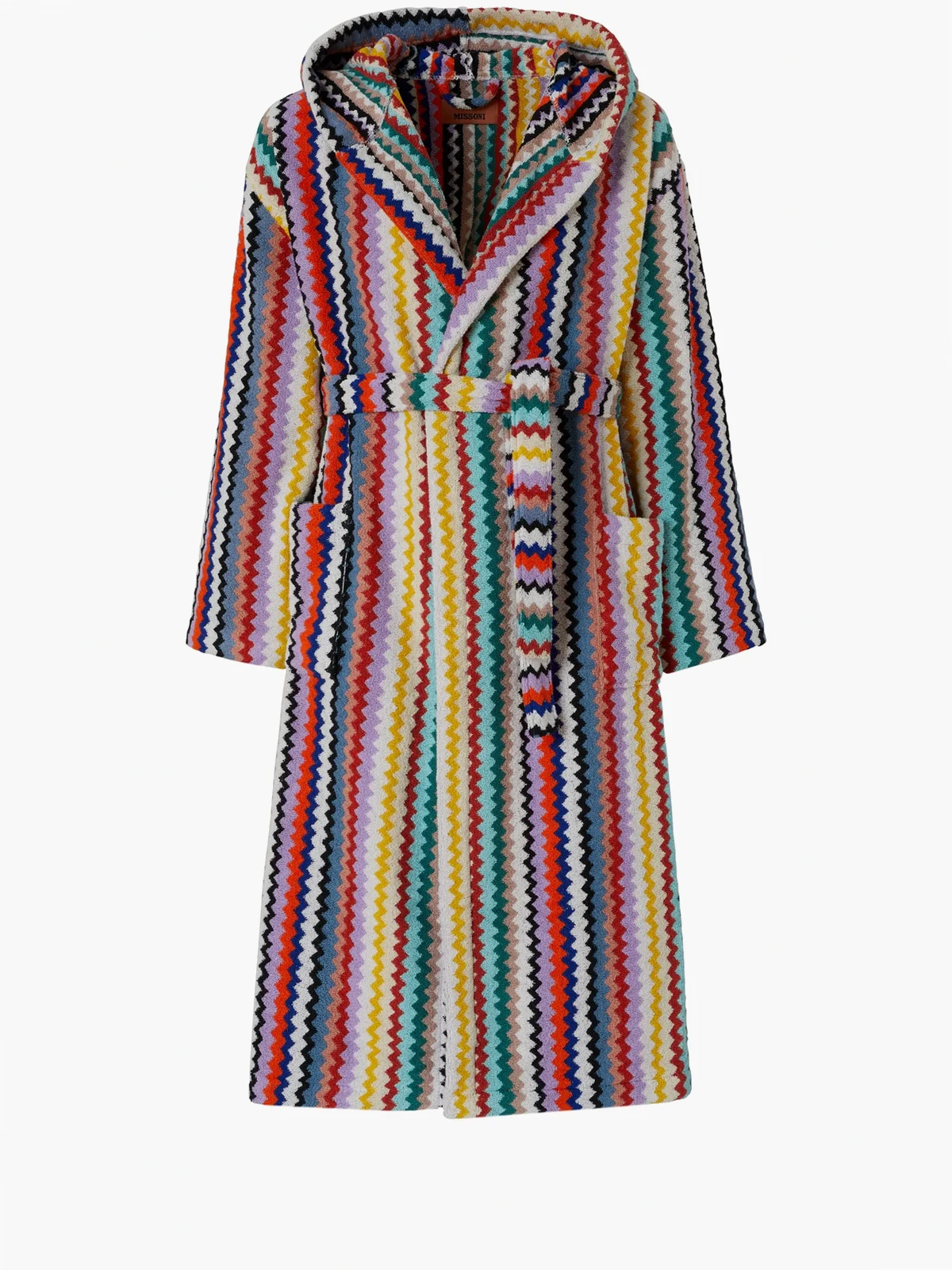 chevron cotton terry bathrobe