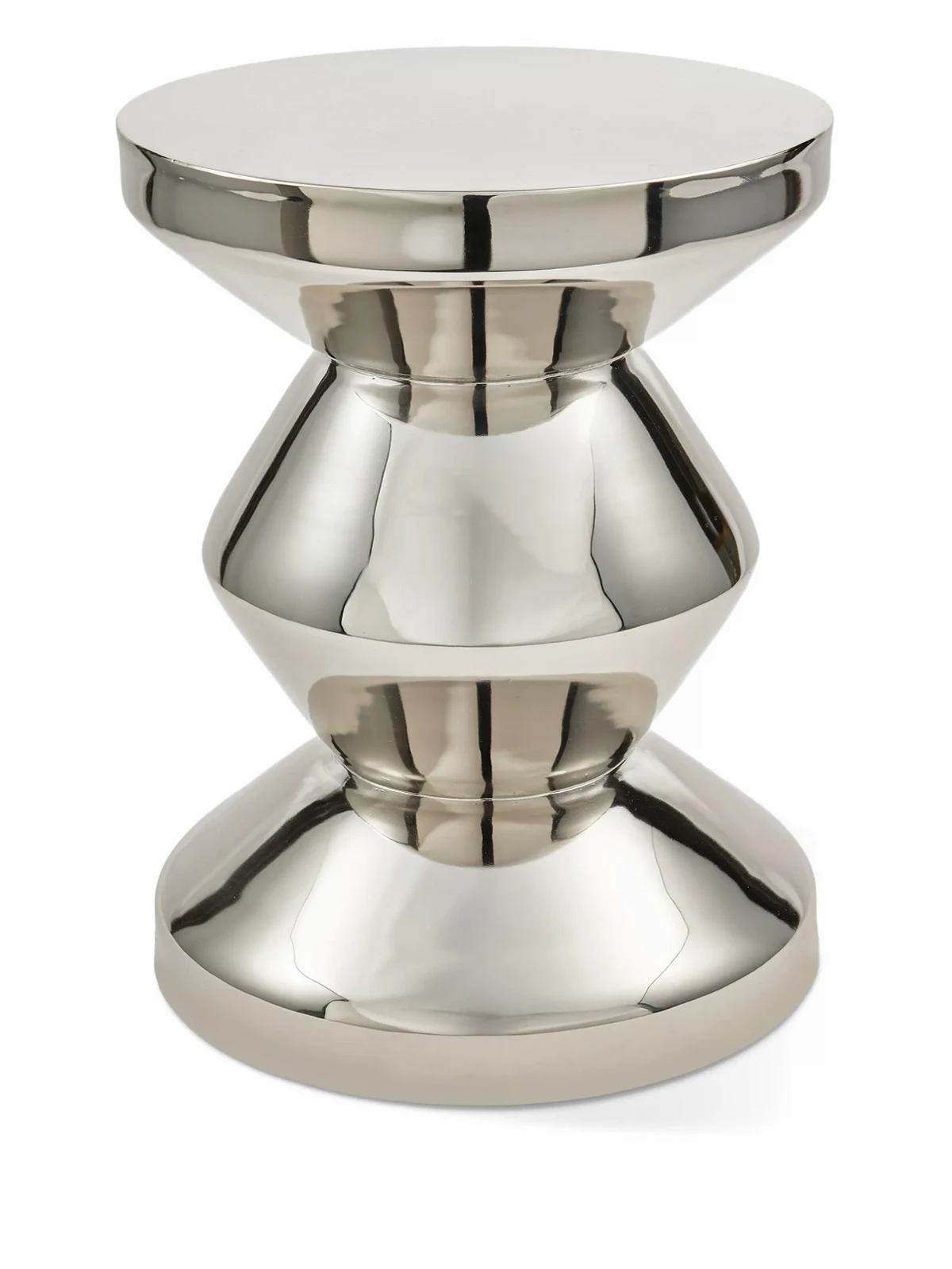 polished metal accent stool
