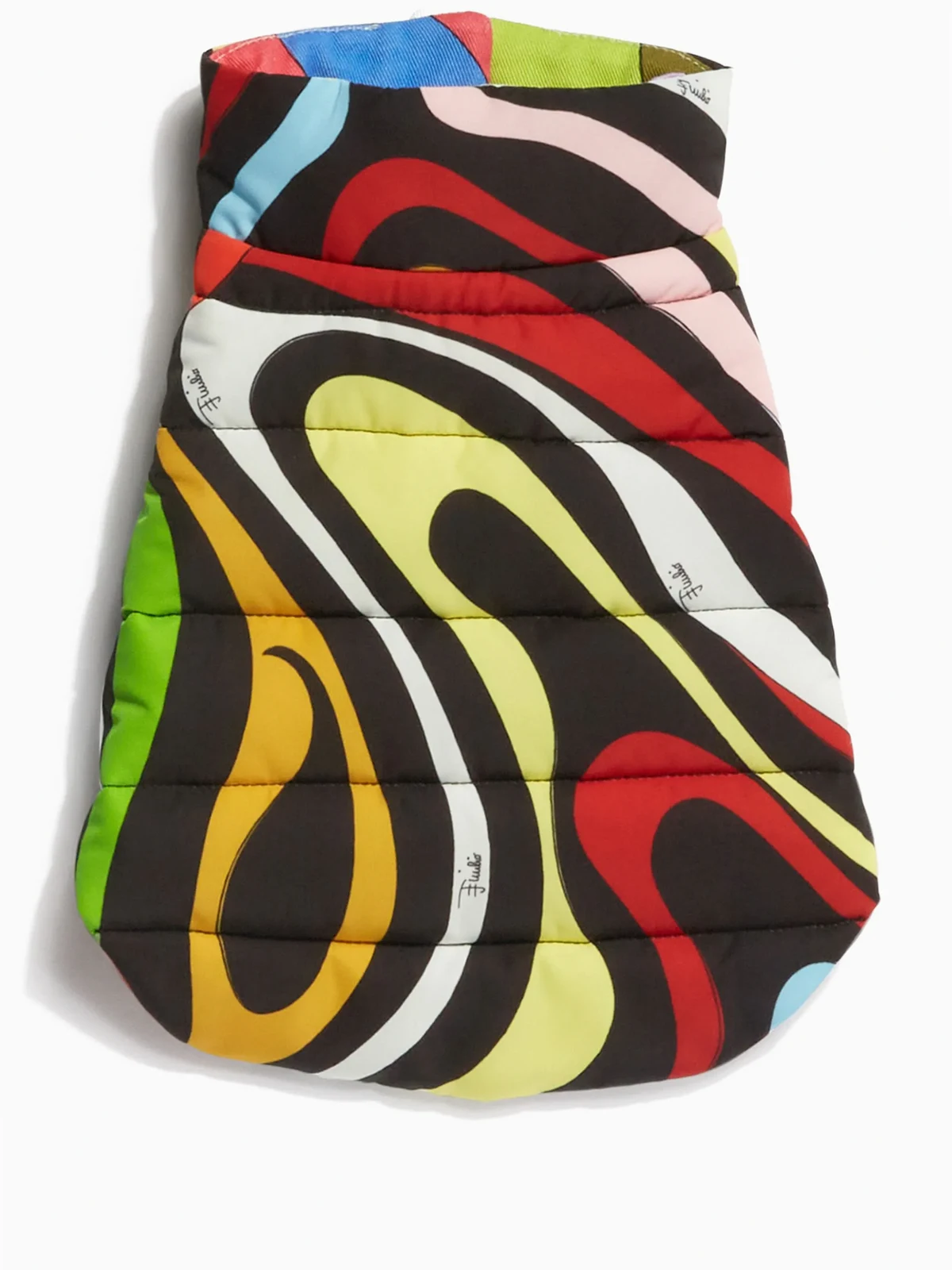 Marmo-print padded dog coat