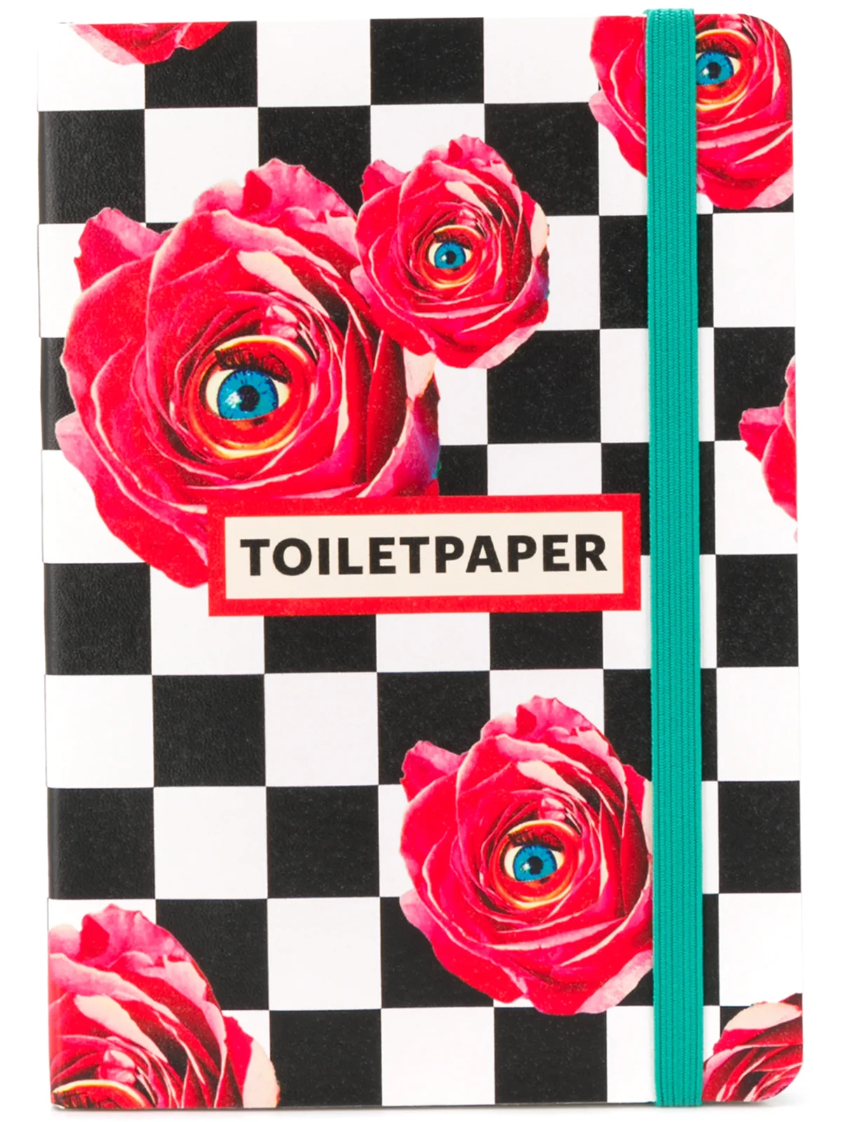 checkered floral notebook