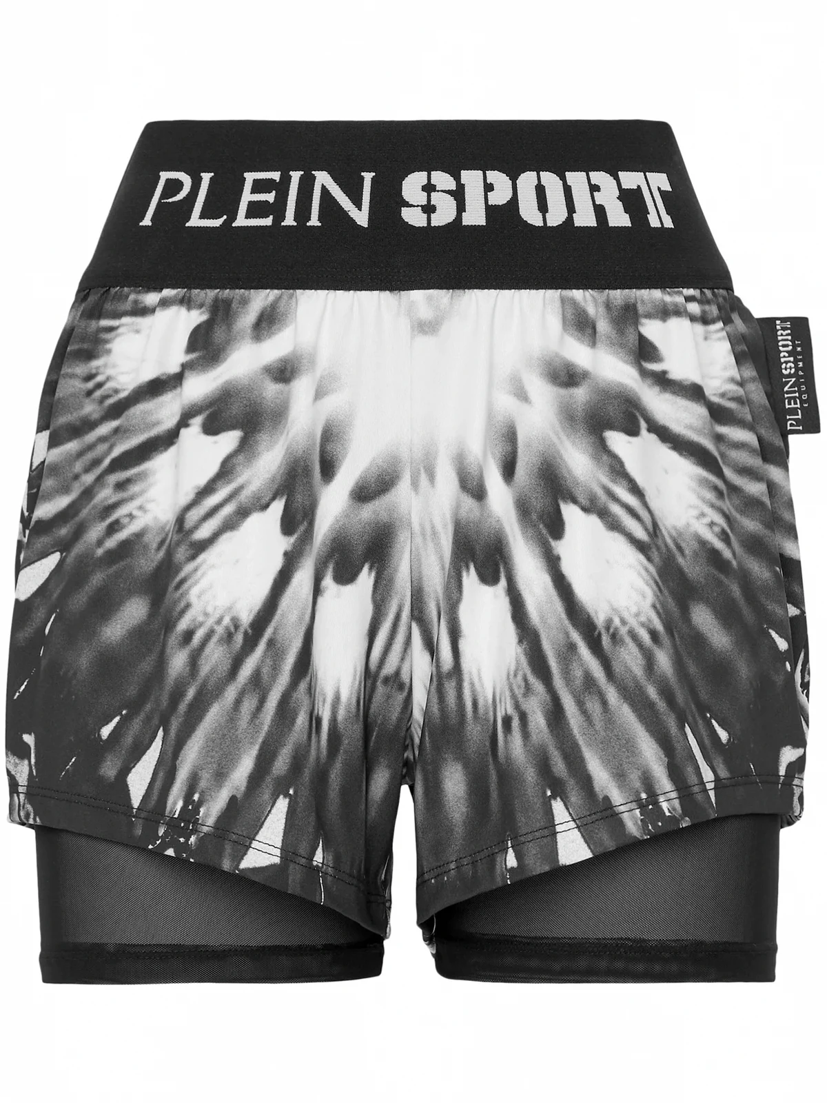 logo-waistband graphic-print shorts
