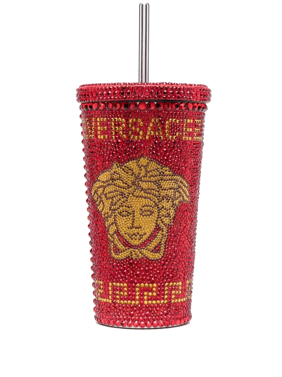 Medusa crystal-embellished travel cup