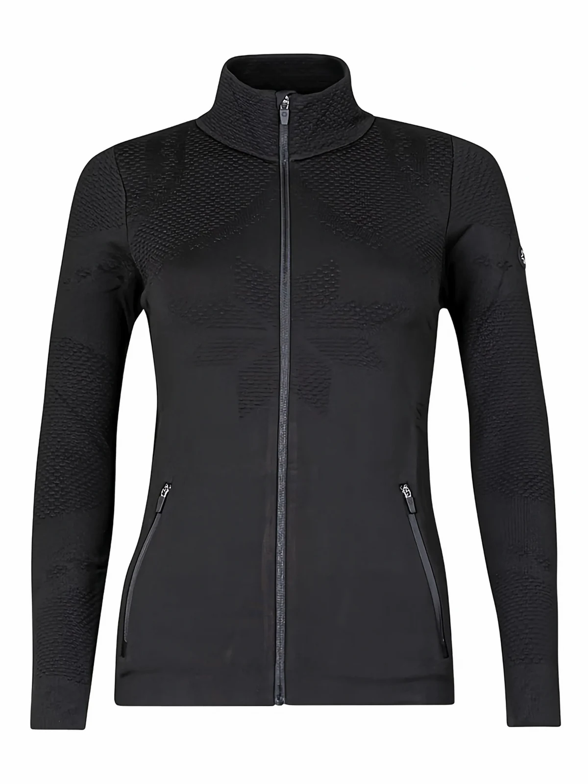 textured zip-up jacket