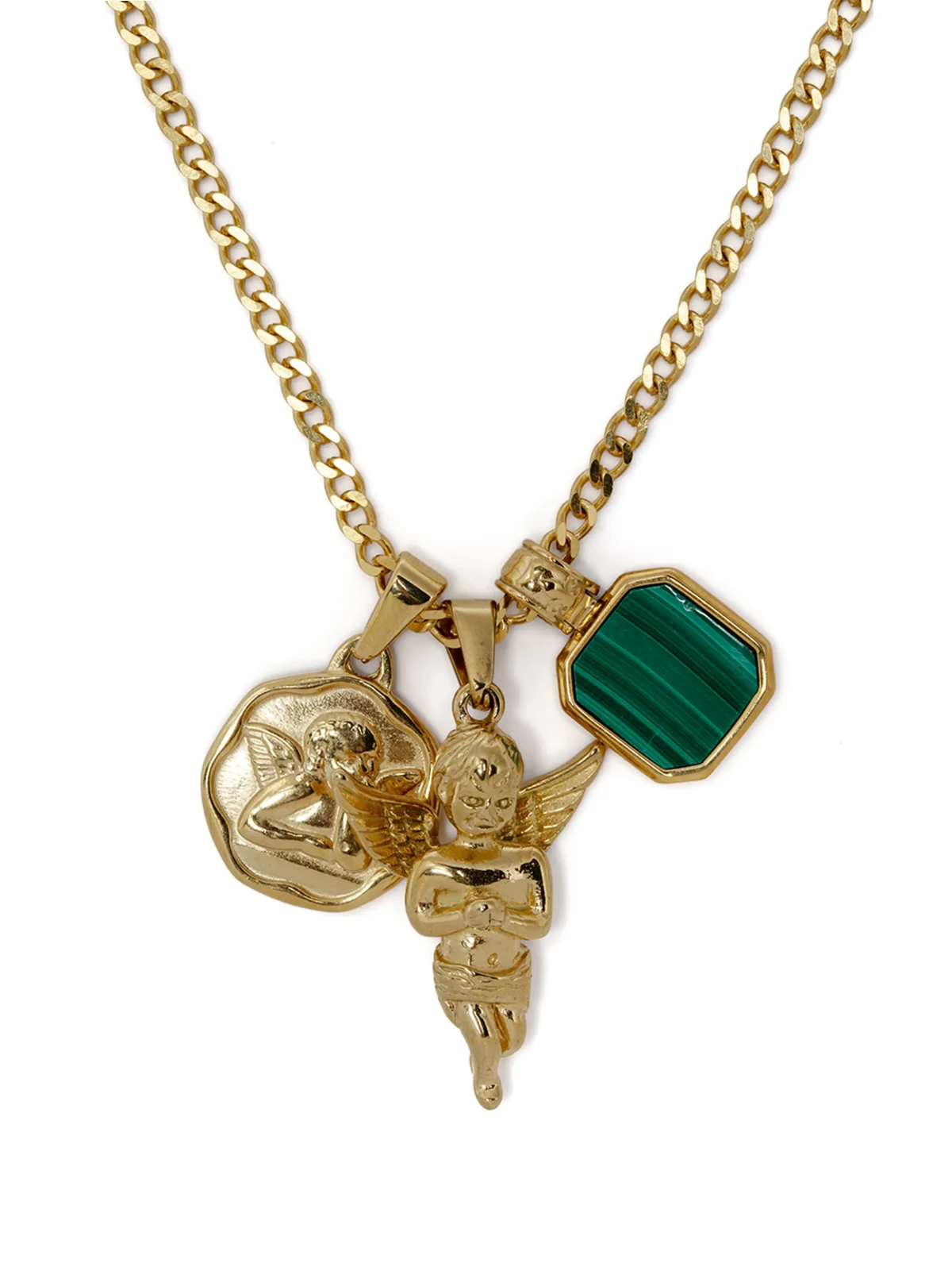 gold-plated Trio charm necklace