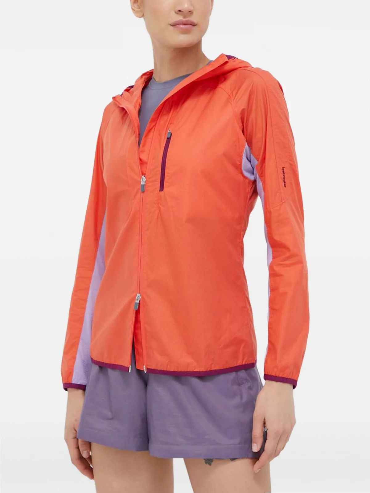 hooded colourblock jacket