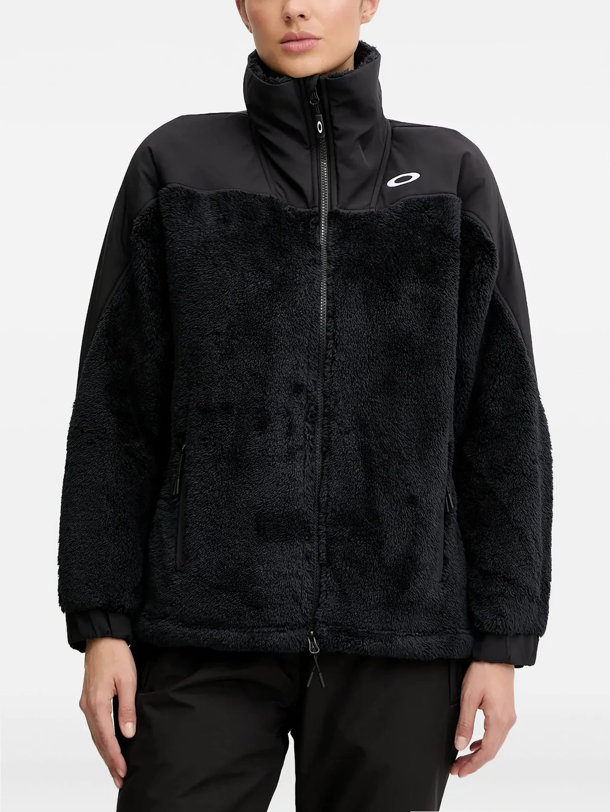zip-fastening sherpa-fleece jacket